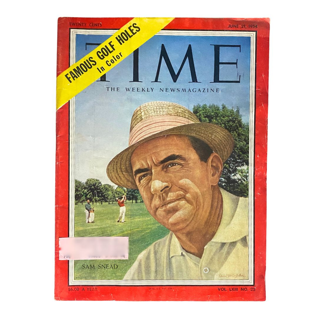 VTG Time Magazine June 21, 1954 Vol 63 No. 25 Sam Snead, Professional Golfer