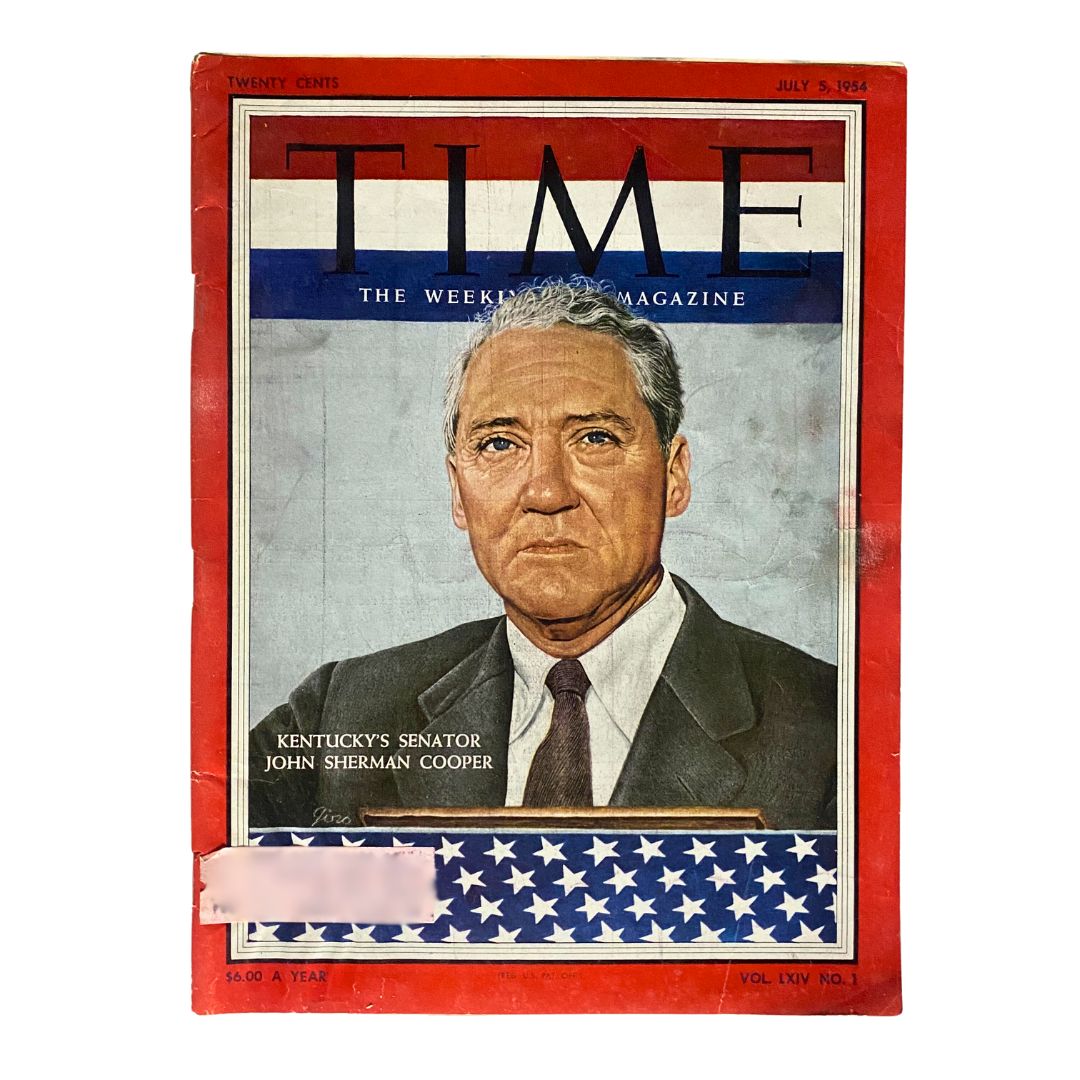 VTG Time Magazine July 5, 1954 Vol 64 No. 1 Kentucky's Sen. John Sherman Cooper