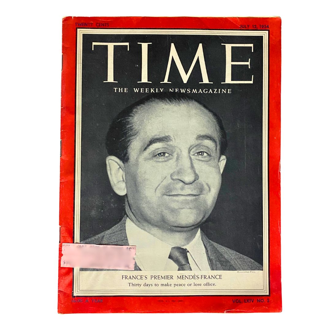 VTG Time Magazine July 12, 1954 Vol 64 No. 2 Pierre Mendès France