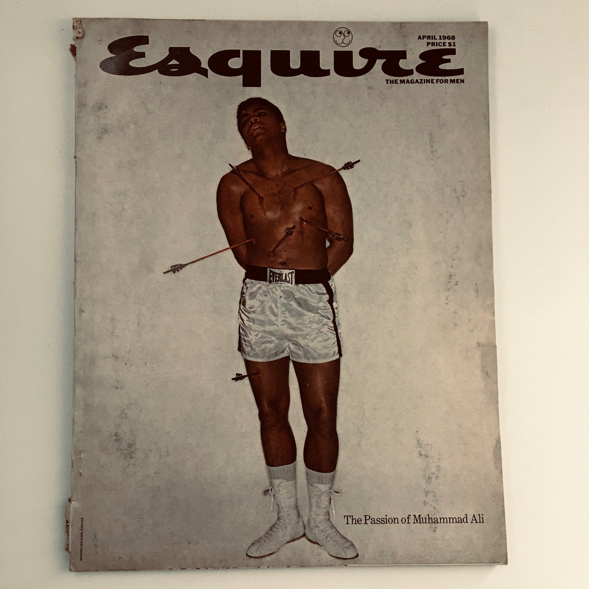 Cover of Esquire Magazine, April 1968, featuring 'The Passion of Muhammad Ali' with a minimalist, no-label design.