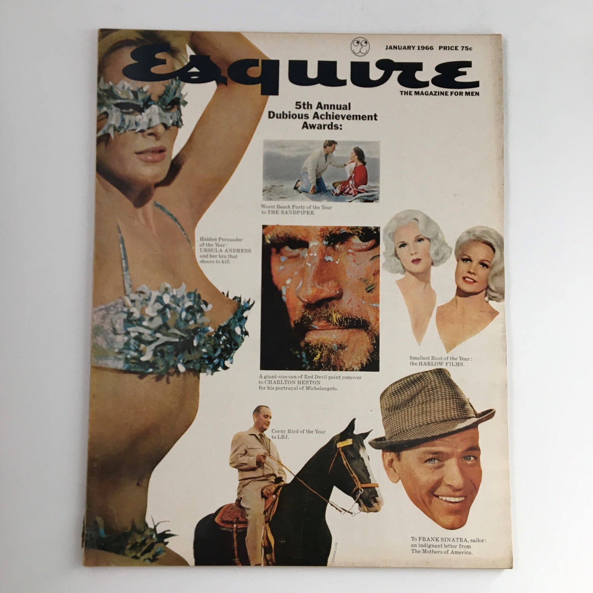 Esquire Magazine January 1966 Lyndon B. Johnson and Frank Sinatra No Label