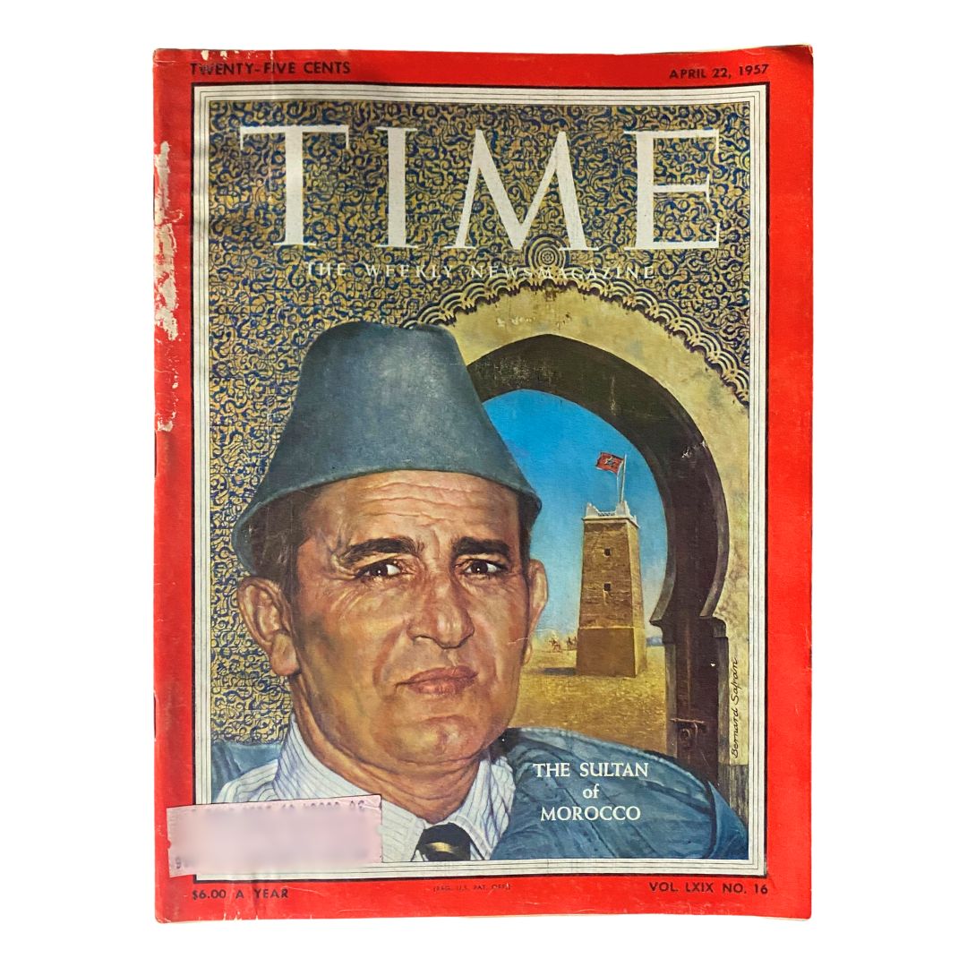 VTG Time Magazine April 22, 1957 Vol 69 No. 16 The Sultan of Morocco