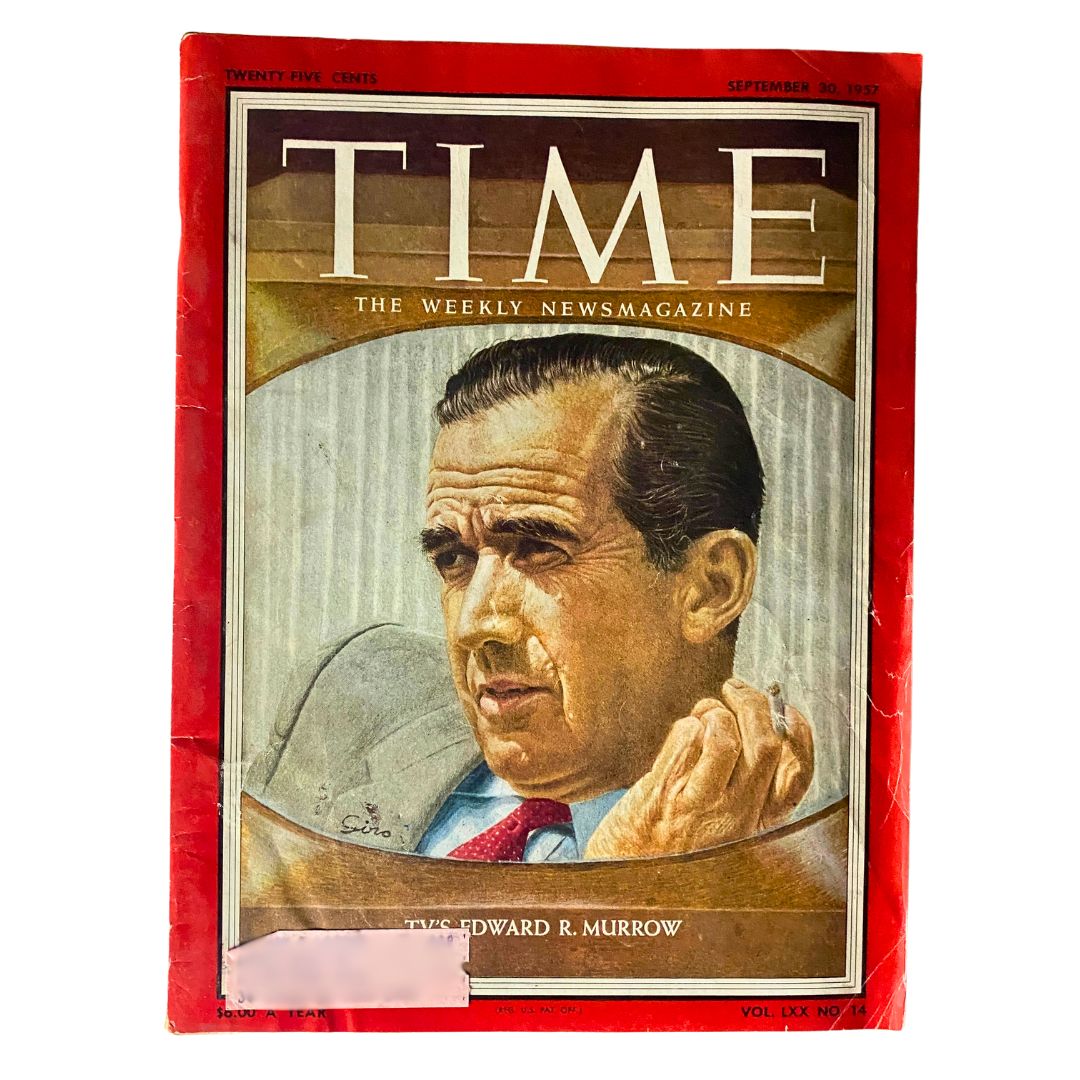 VTG Time Magazine September 30, 1957 Vol 70 No. 14 TV's Edward R. Murrow