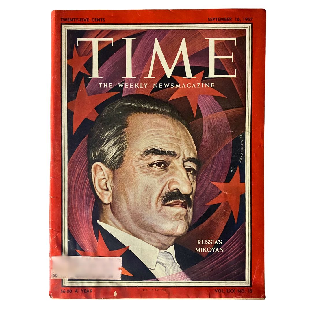 VTG Time Magazine September 16, 1957 Vol 70 No. 12 Anastas Ivanovich Mikoyan