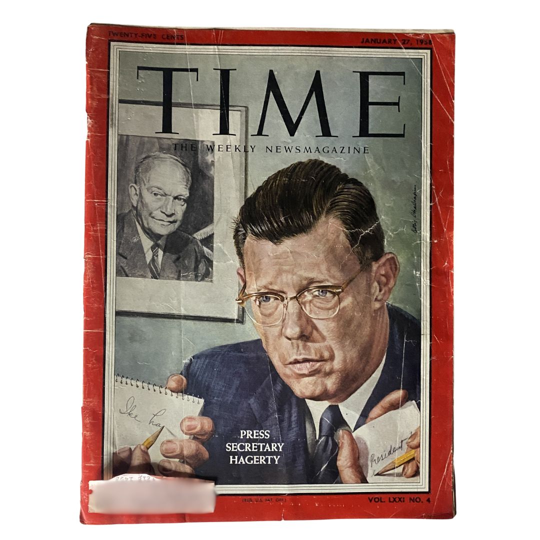 VTG Time Magazine January 27, 1958 Vol 61 No. 4 Press Secretary James Hagerty