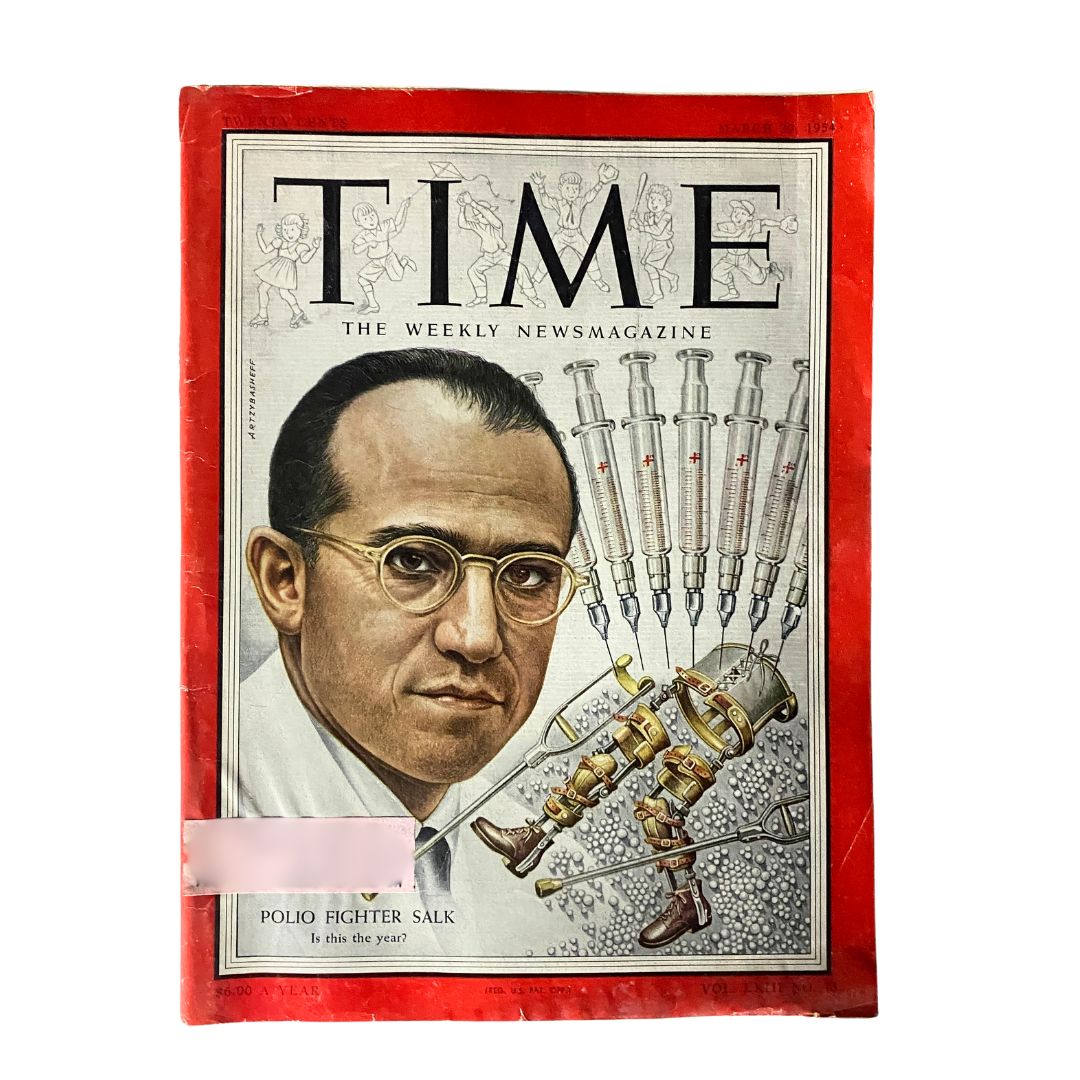 VTG Time Magazine March 29, 1954 Vol 63 No. 13 Polio Fighter Salk