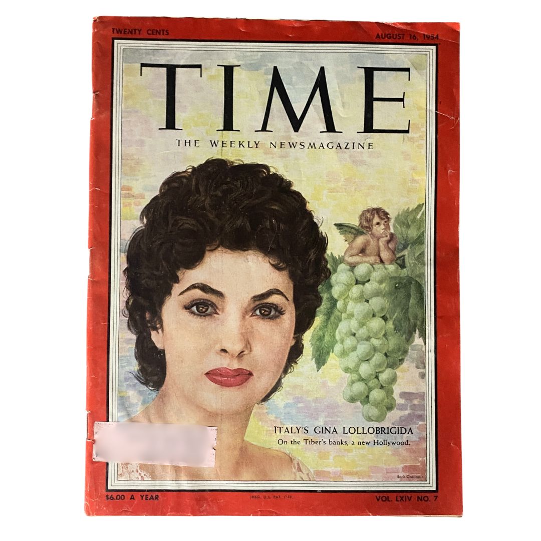 VTG Time Magazine August 16, 1954 Vol 64 No. 7 Italu's Gina Lollobrigida