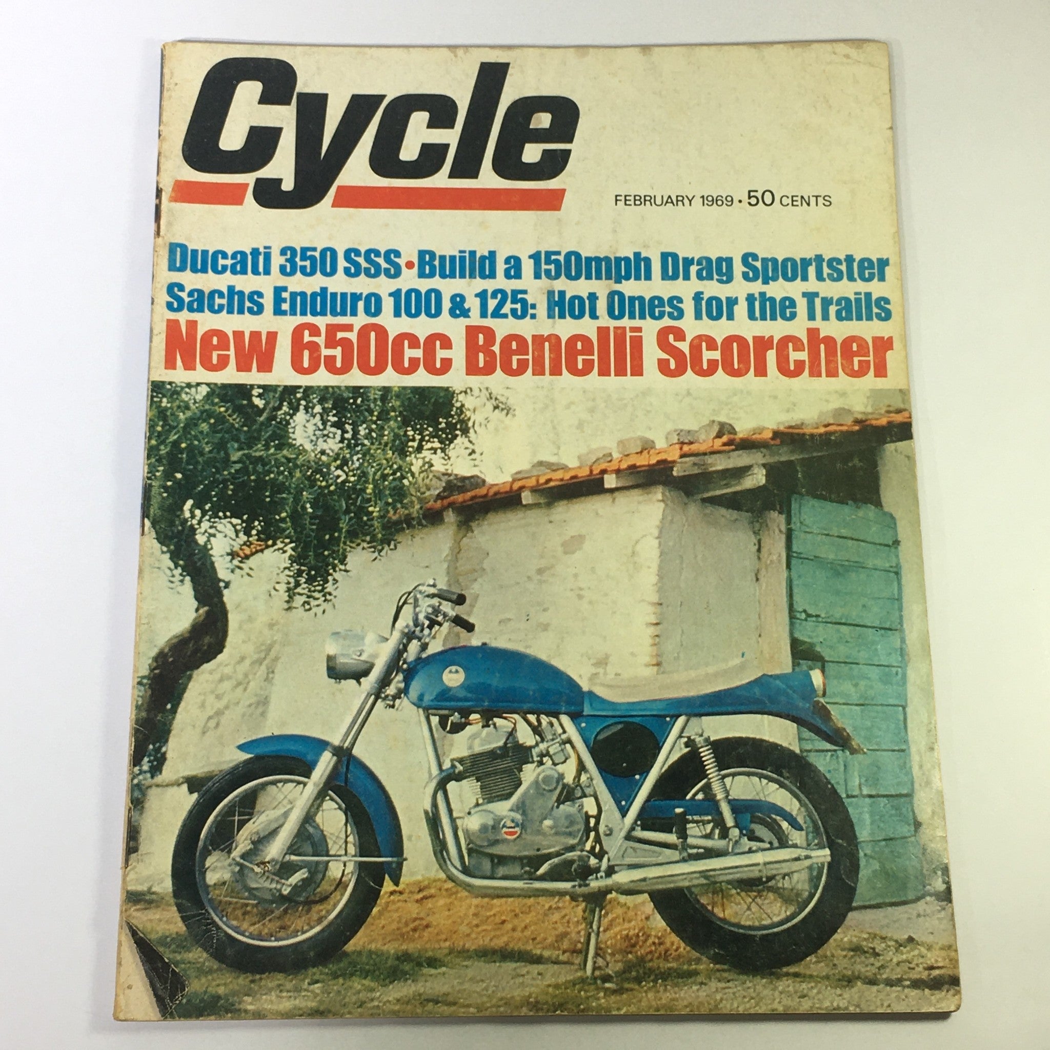 VTG Cycle Magazine February 1969 - Ducati 350 SSS and 650cc Beneli Scorcher