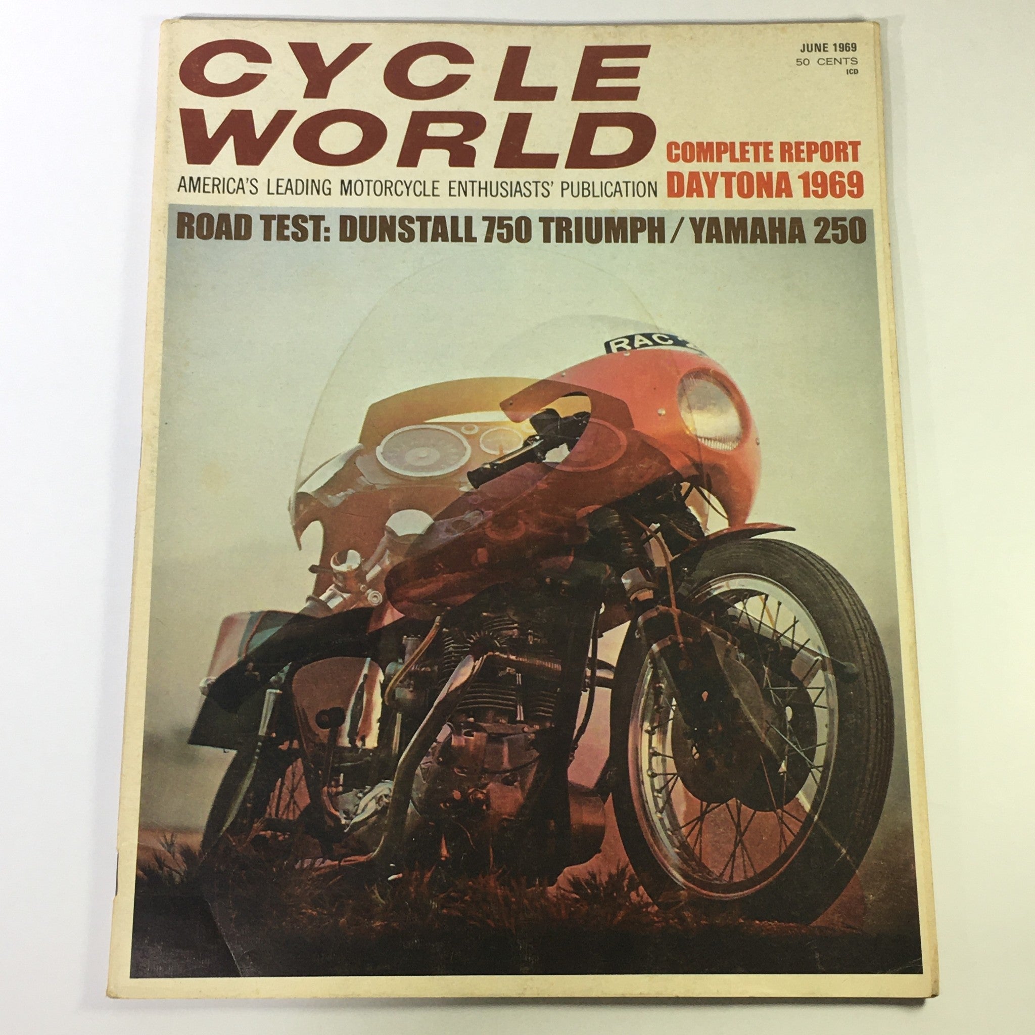 VTG Cycle World Magazine June 1969 - Dunstall 750 Triumph & Yamaha 250 Road Test