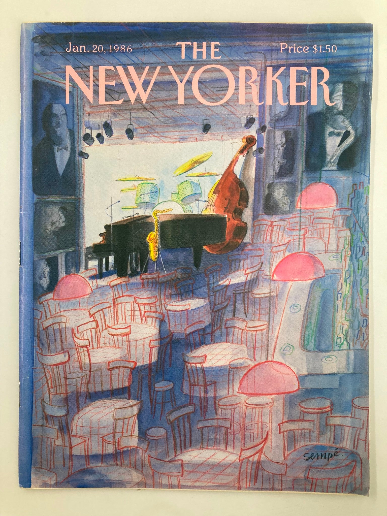 The New Yorker Full Magazine January 20 1986 Jazz Music by Jean-Jacques Sempe