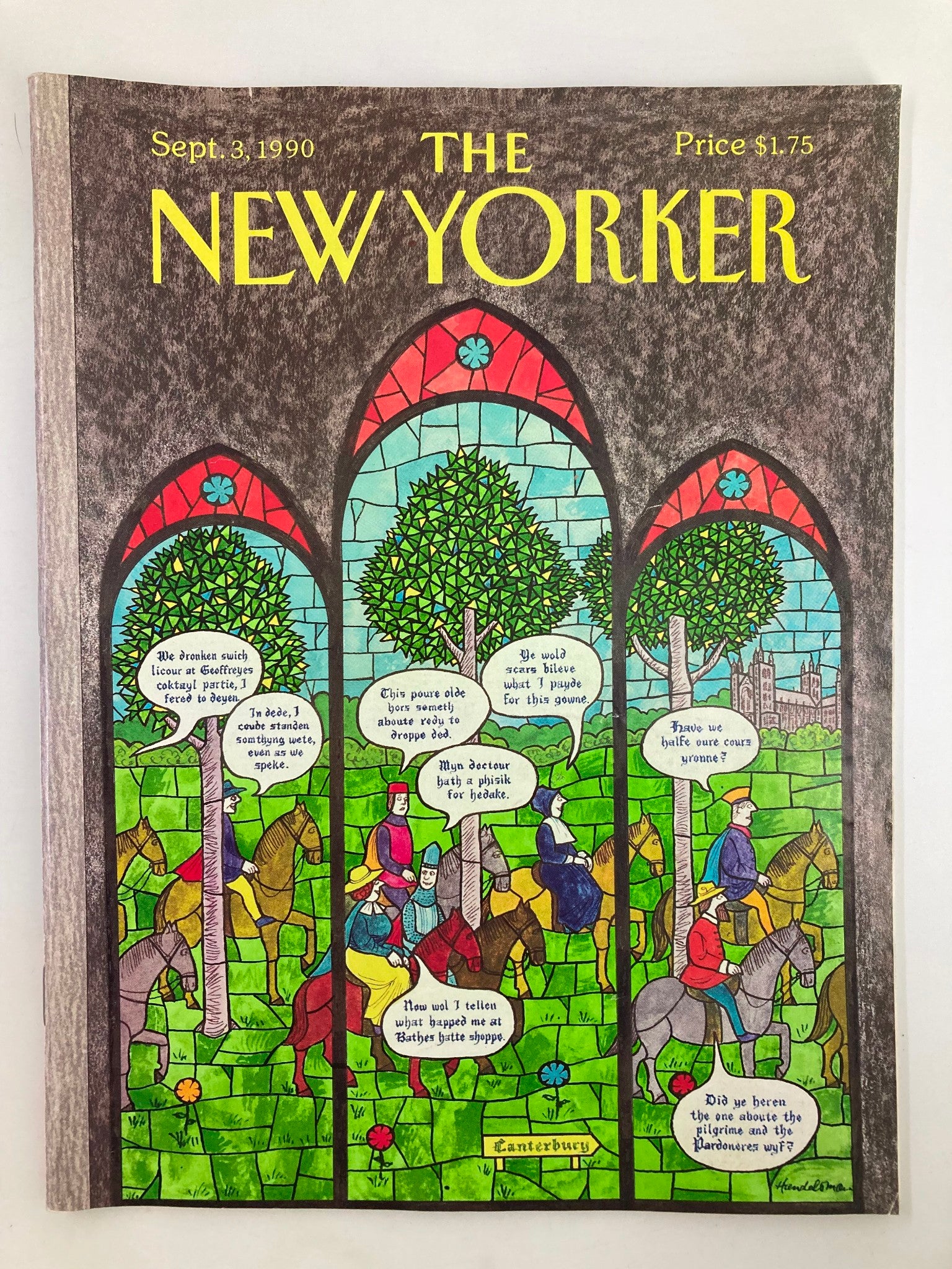 The New Yorker Full Magazine September 3 1990 Canterburry Story by JB Handelsman