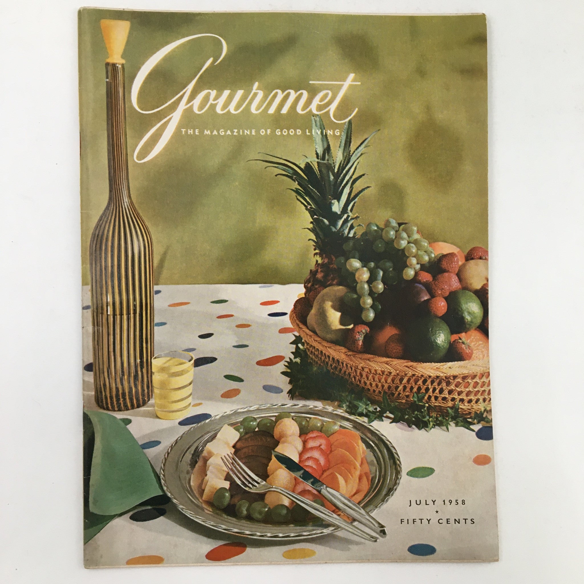 Gourmet Magazine July 1958 Vol. 18 No. 7 A Place in the Sun No Label