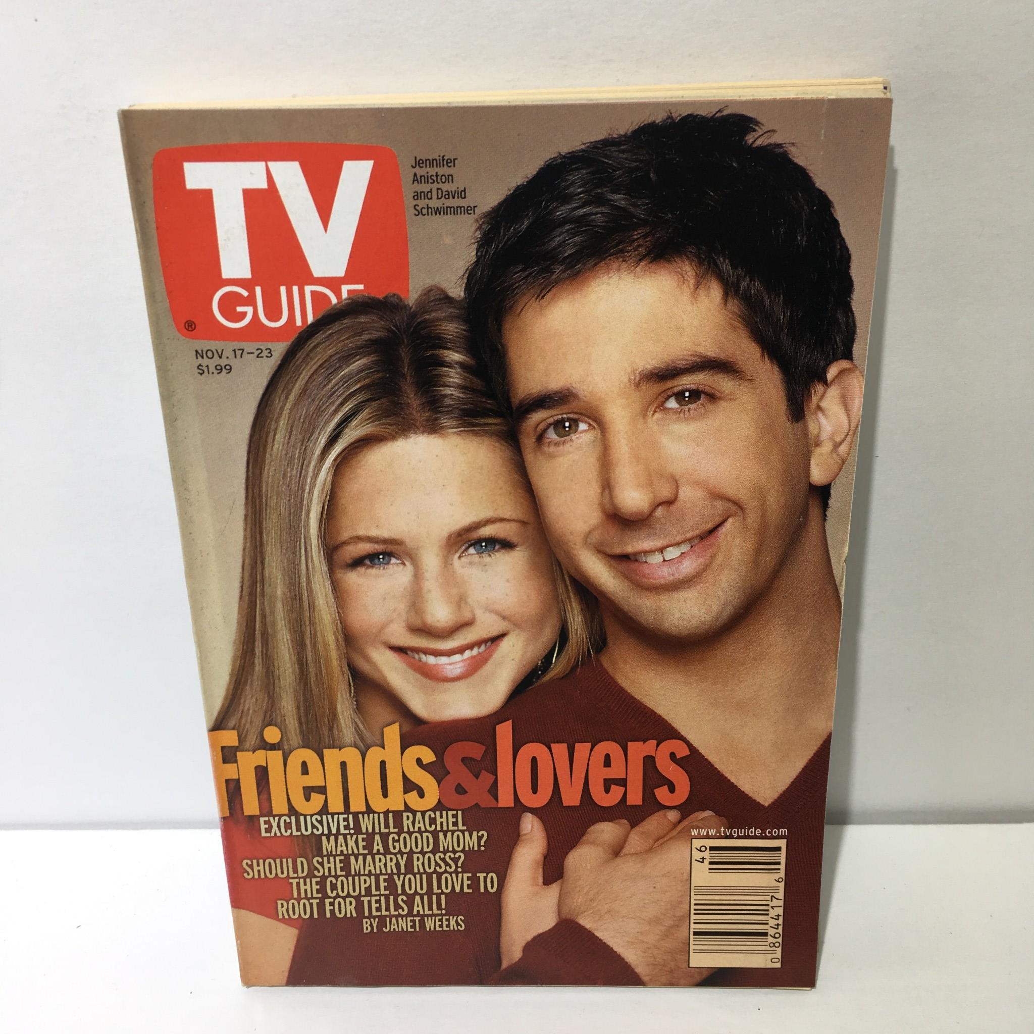 TV Guide Nov 17-23 2001 Friends & Lovers Jennifer Aniston & David Schwimmer