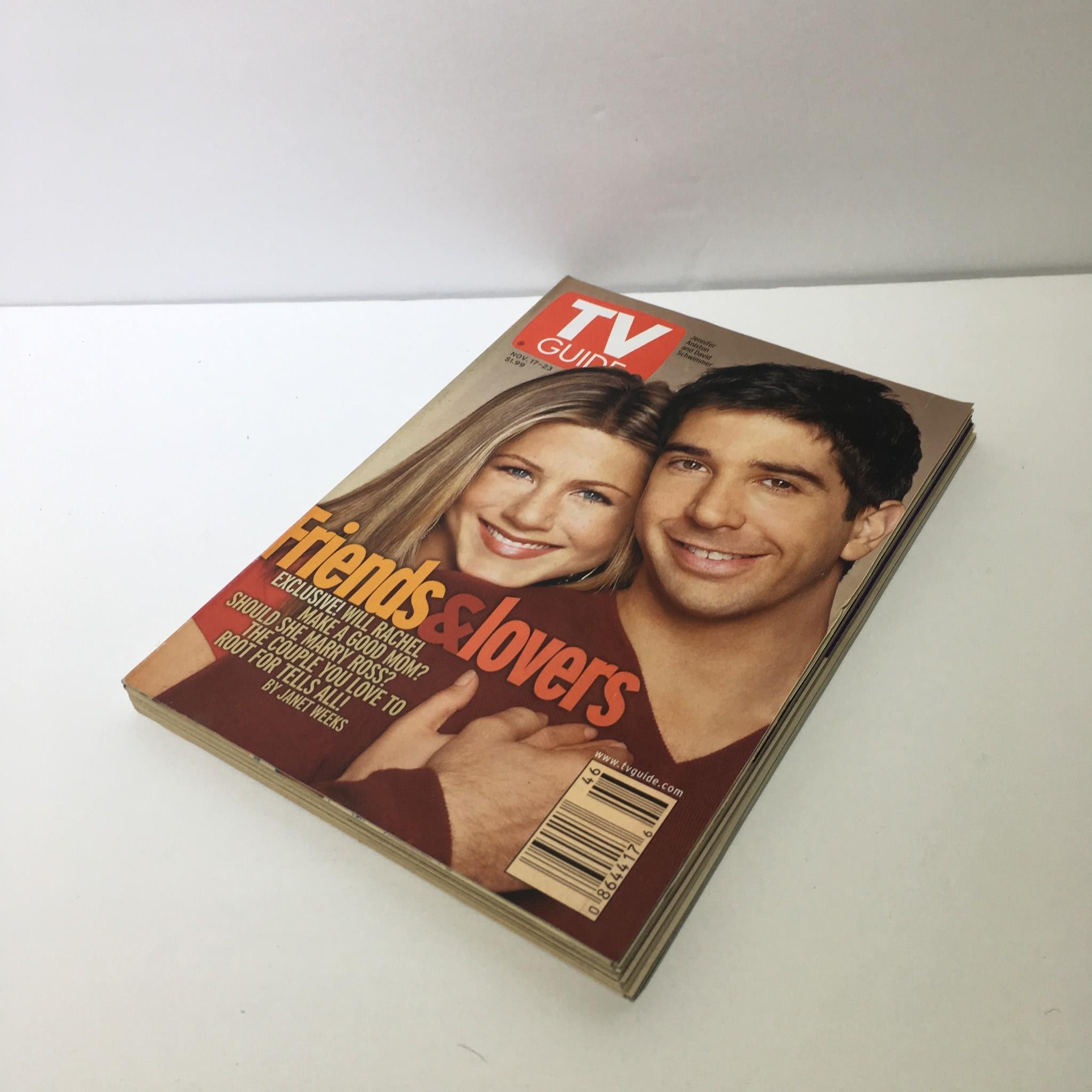 TV Guide Nov 17-23 2001 Friends & Lovers Jennifer Aniston & David Schwimmer