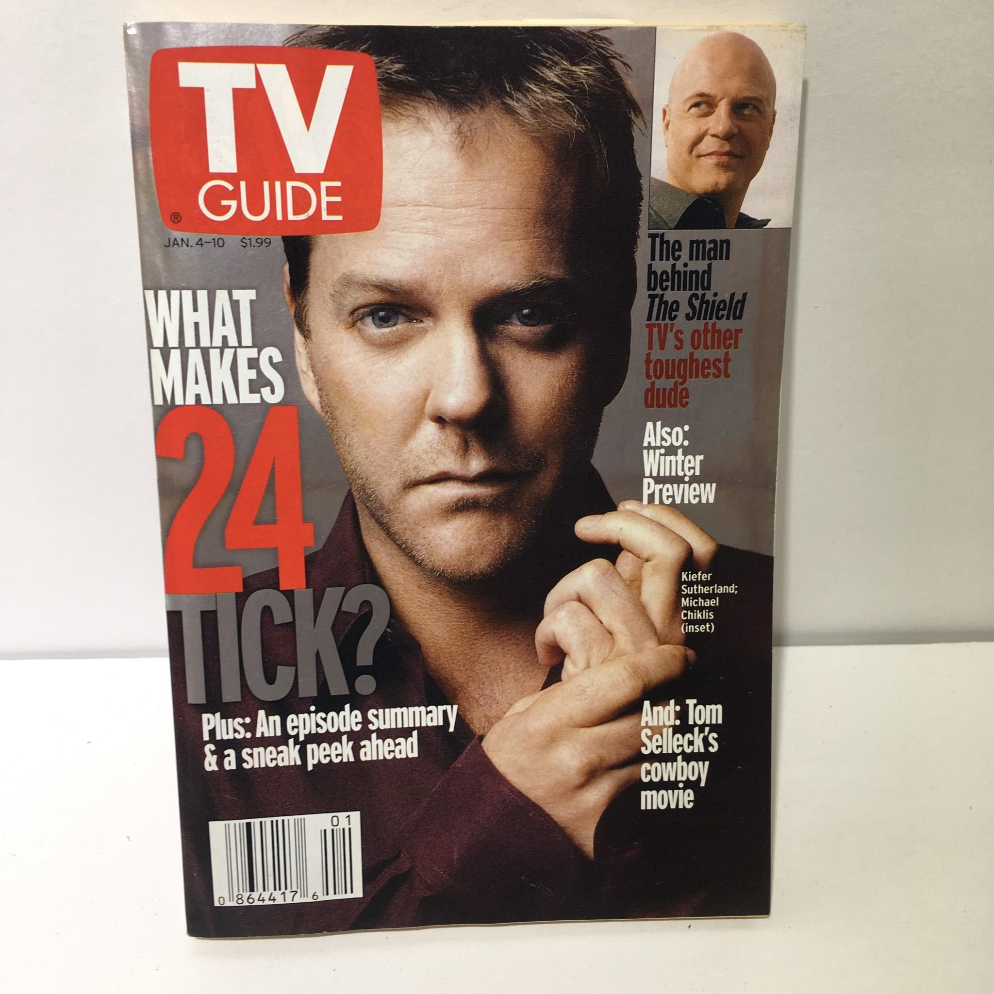 TV Guide Jan4-10 2003 Kiefer Sutherland Michael Chiklis What Makes 24 Tick Cover