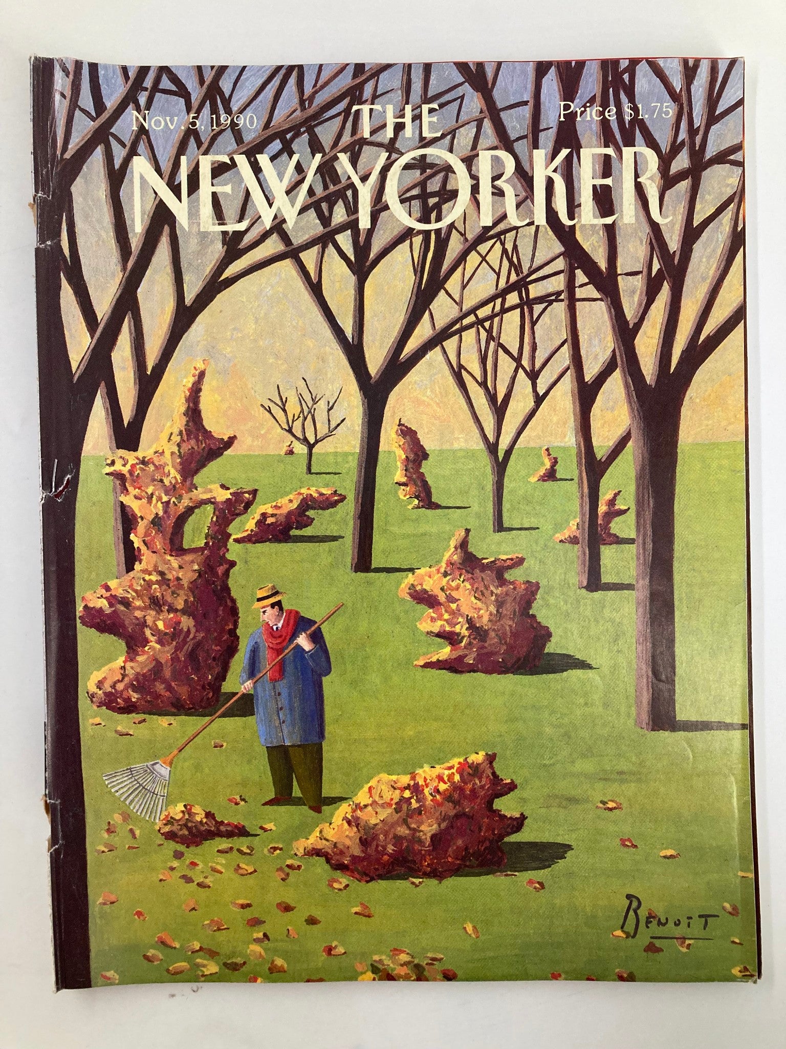 The New Yorker Full Magazine November 5 1990 Leave Sculpture by Benoit van Innis