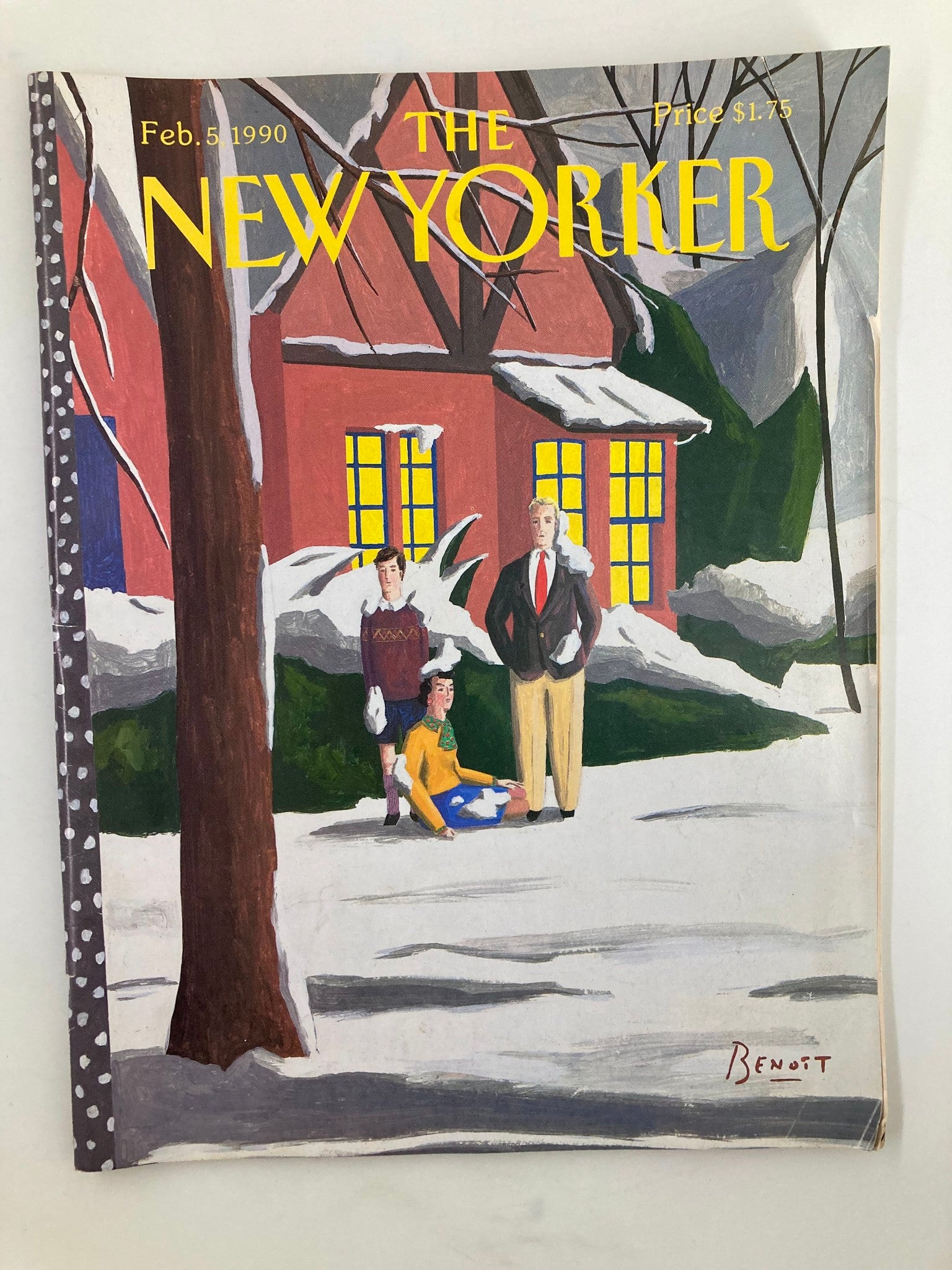 The New Yorker Full Magazine February 5 1990 Snow Fight by Benoit van Innis