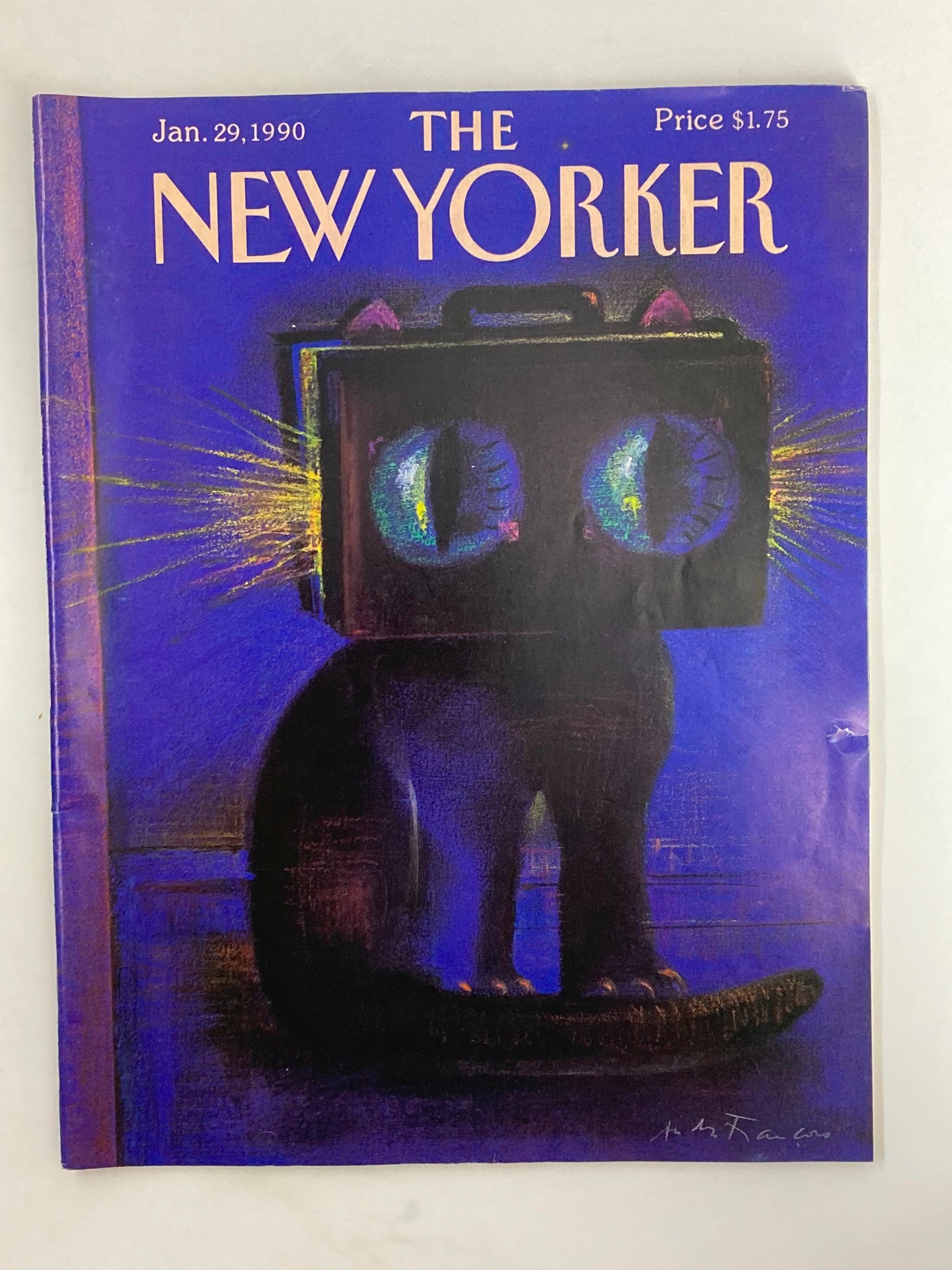 The New Yorker Full Magazine January 29 1990 Cat Head Case by Andre Francois