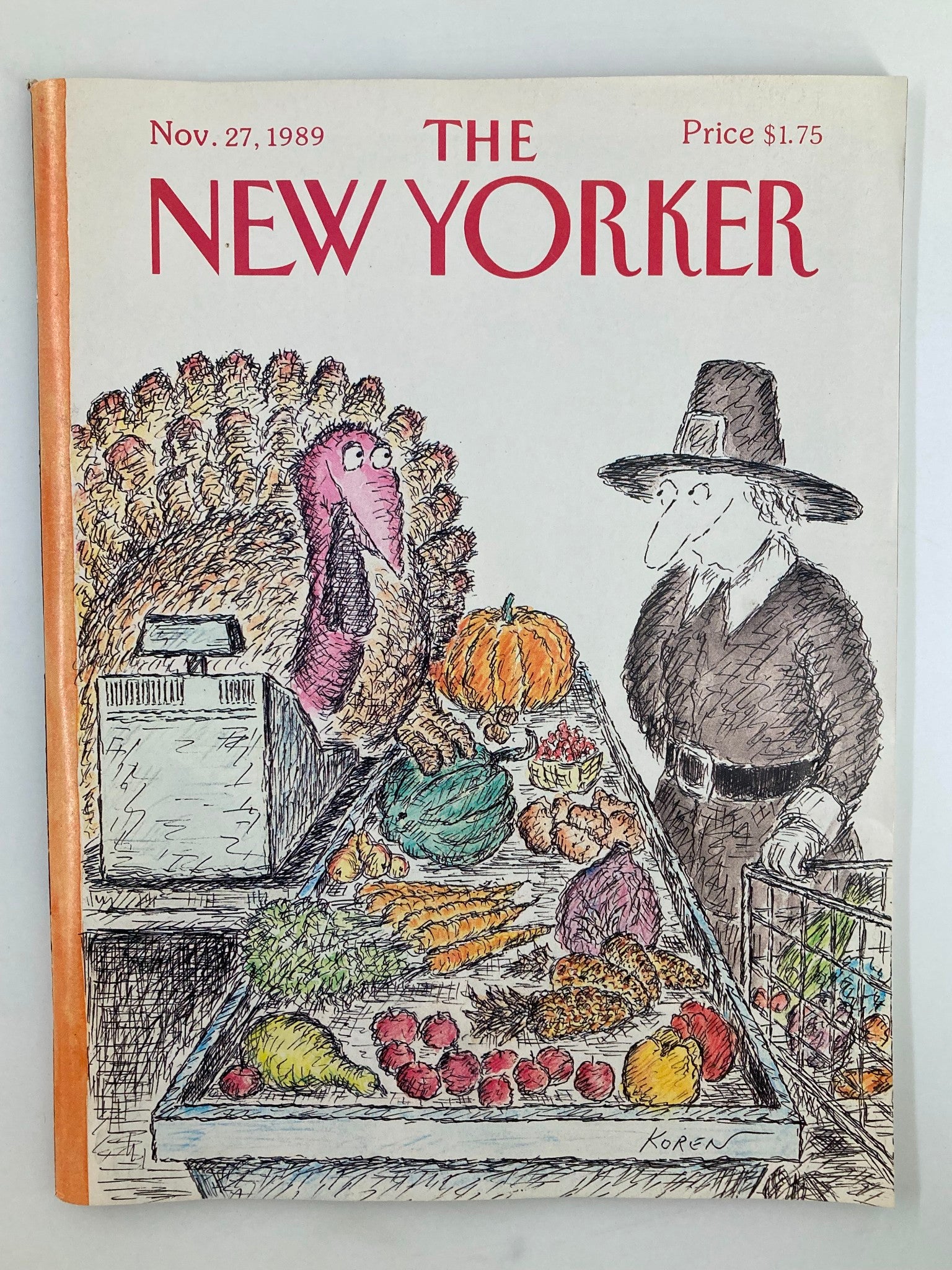 The New Yorker Full Magazine November 27 1989 Thanksgiving Food by Edward Koren