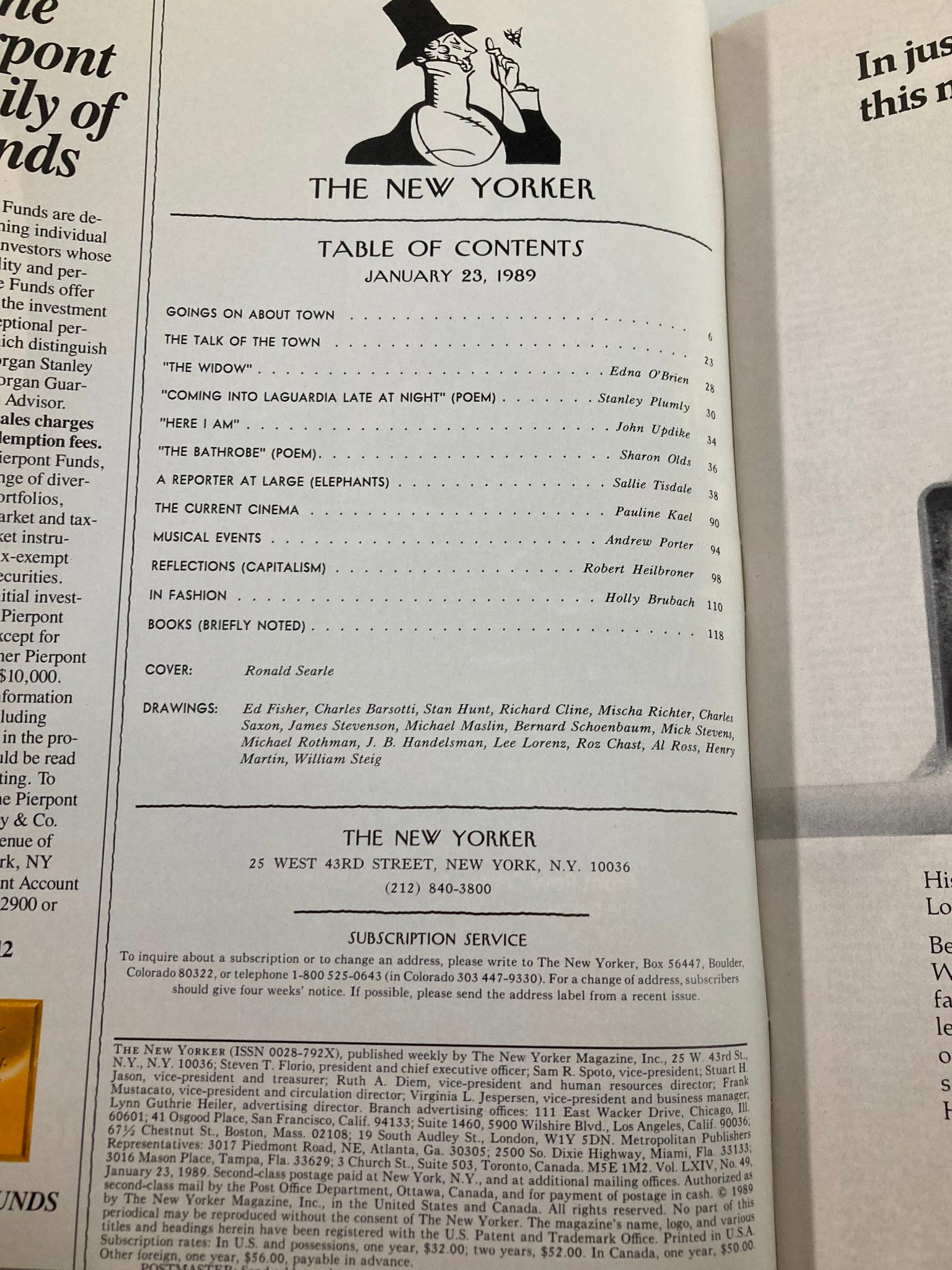 The New Yorker Full Magazine January 23 1989 Flamingo Dance by Ronald Searle