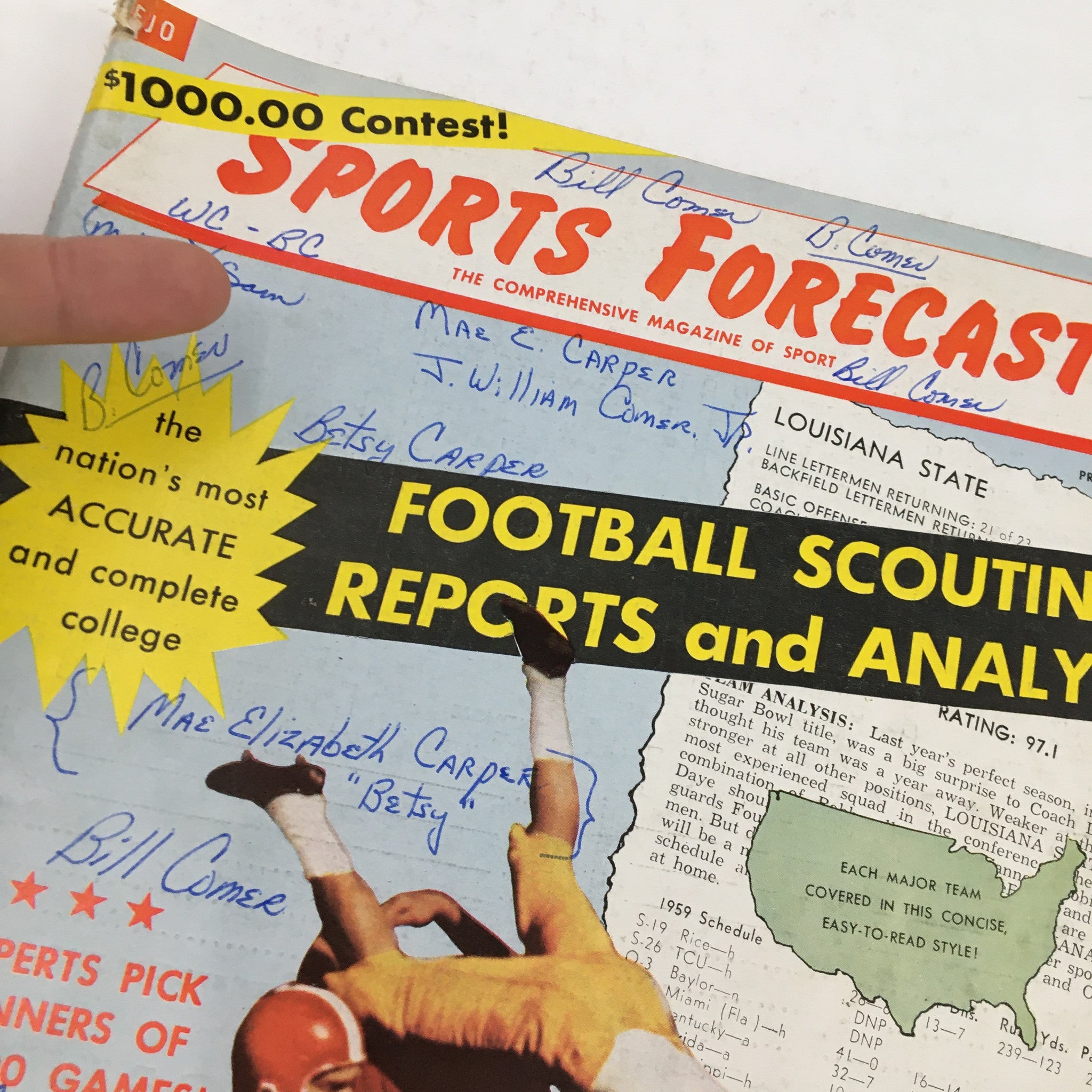 Sports Forecast Magazine Vol. 2 No. 1 1958 The Crystal Ball's Top 20 No Label