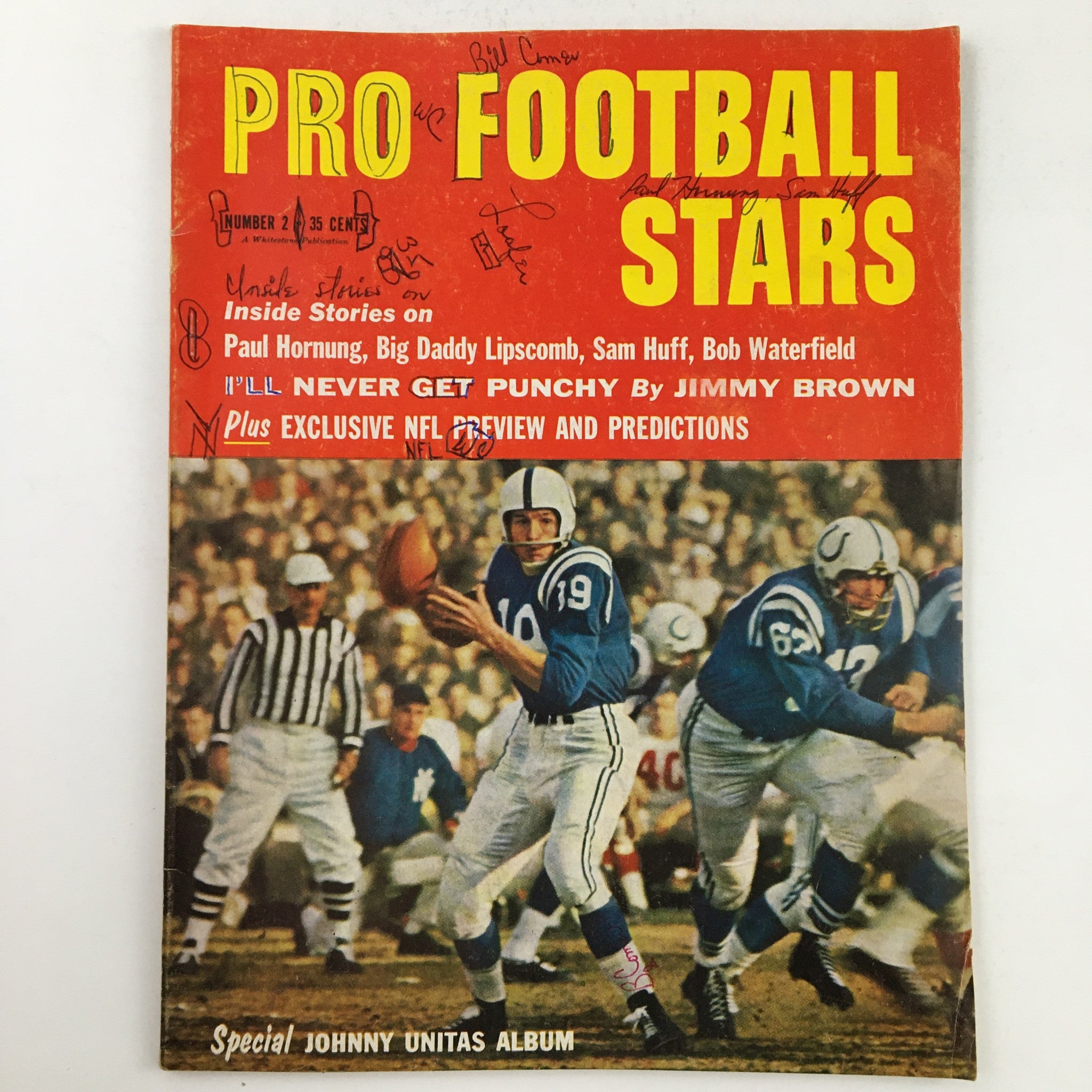 Pro Football Stars Magazine 1960 Johnny Unitas Album & Paul Hornung No Label