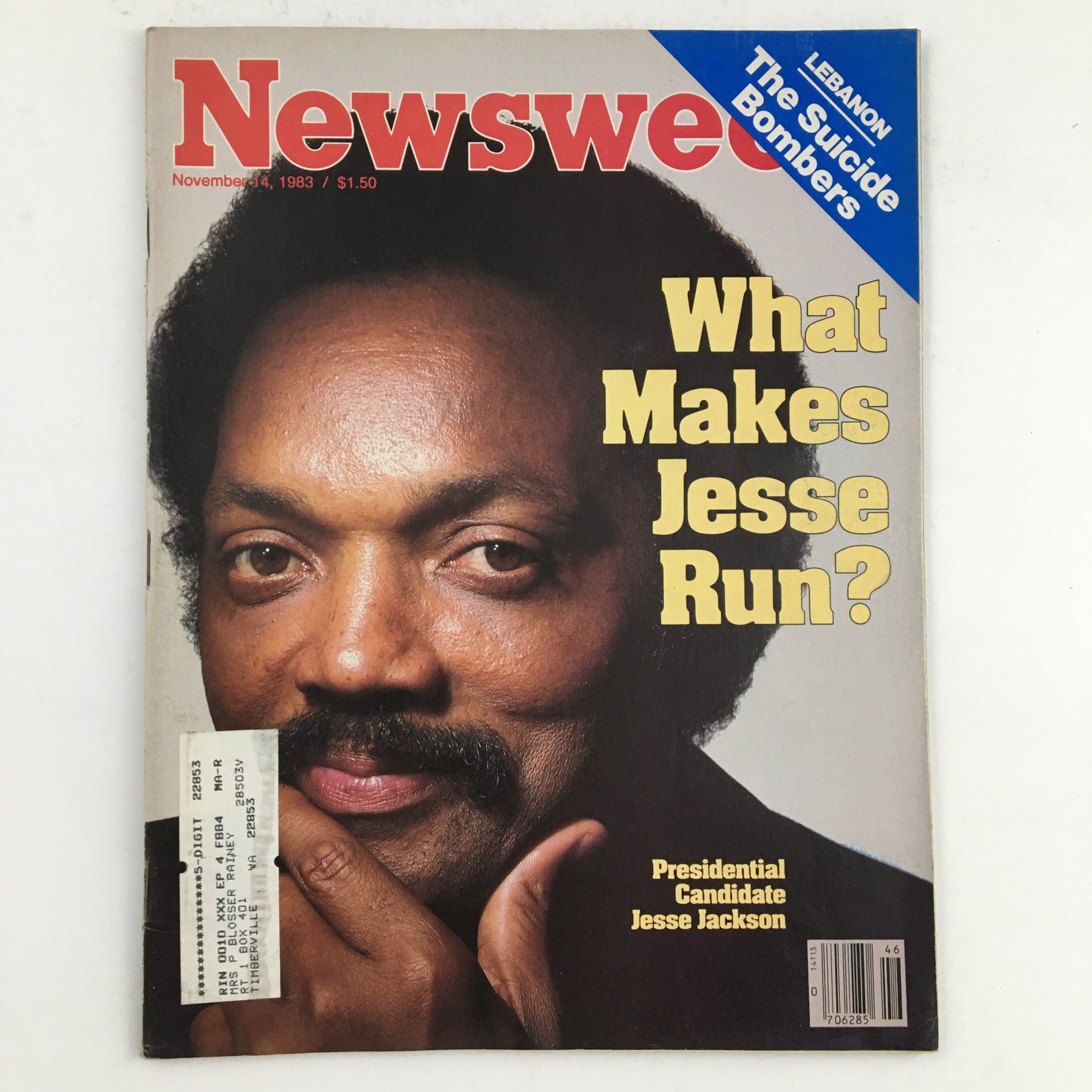 Newsweek Magazine November 14 1983 Presidential Candidate Jesse Jackson