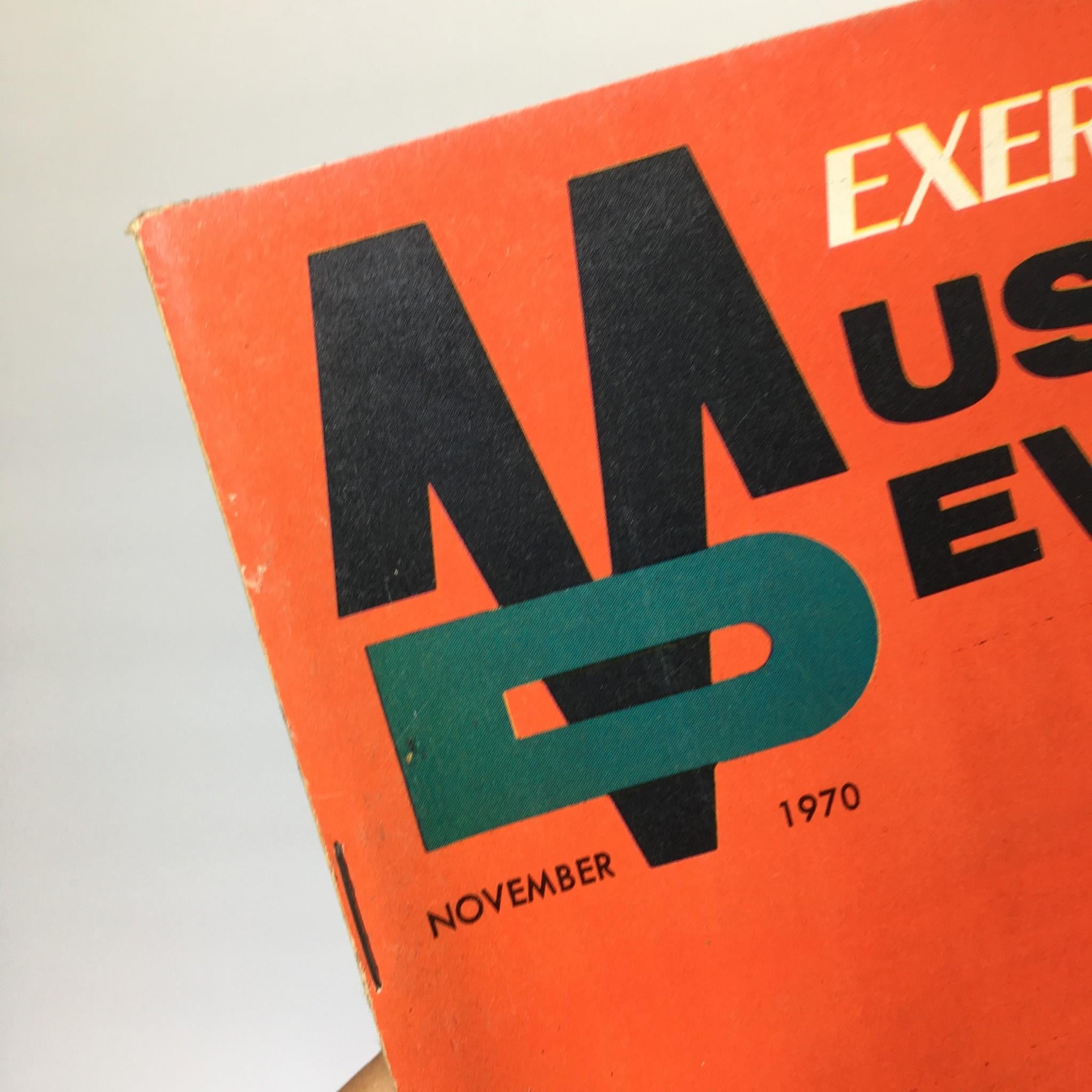 Cover of Muscular Development Magazine, featuring bold graphics and the title, November 1970 edition. A collectible piece highlighting the aesthetics of vintage fitness culture.