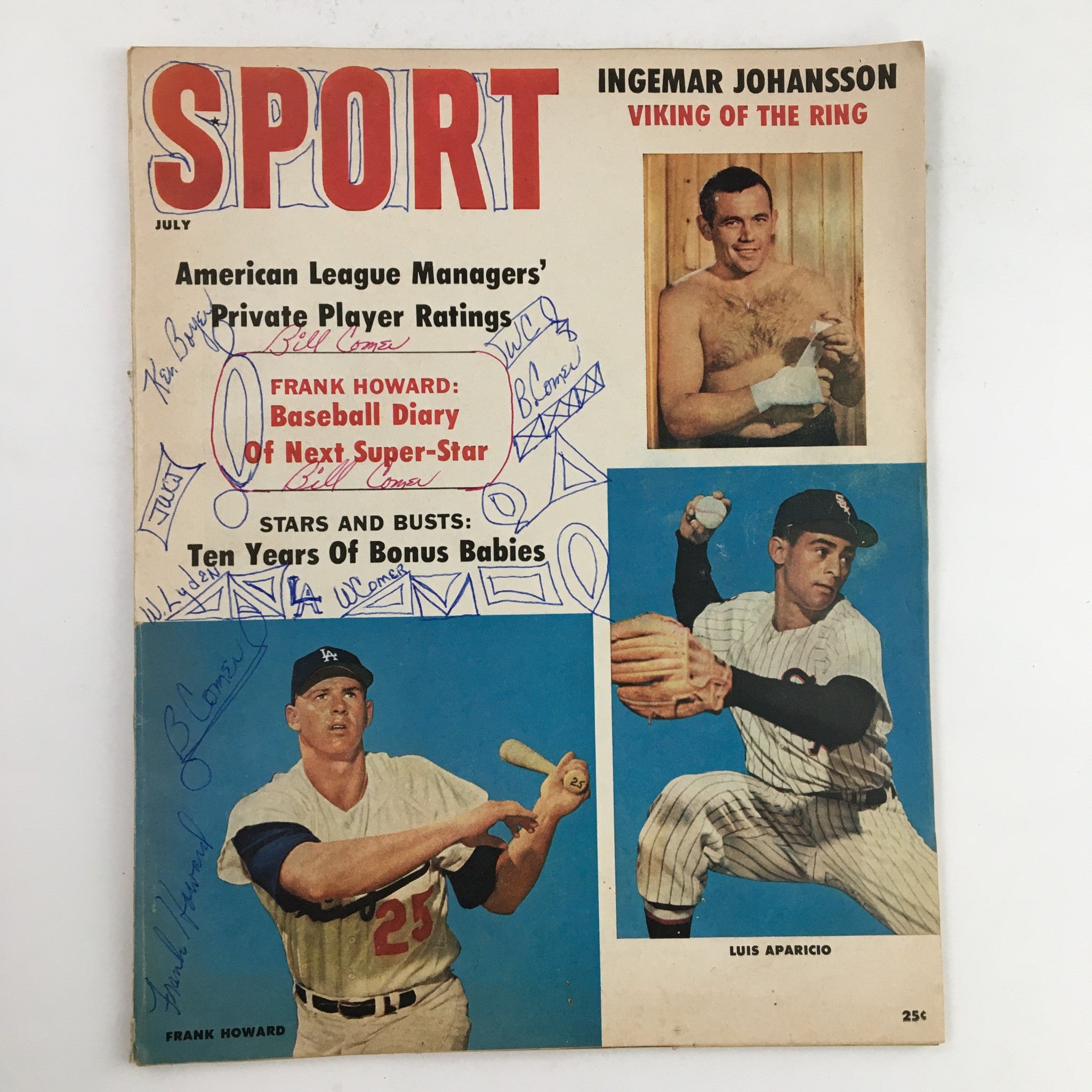 Sport Magazine July 1960 Ingemar Johansson, Frank Howard, Luis Aparicio No Label