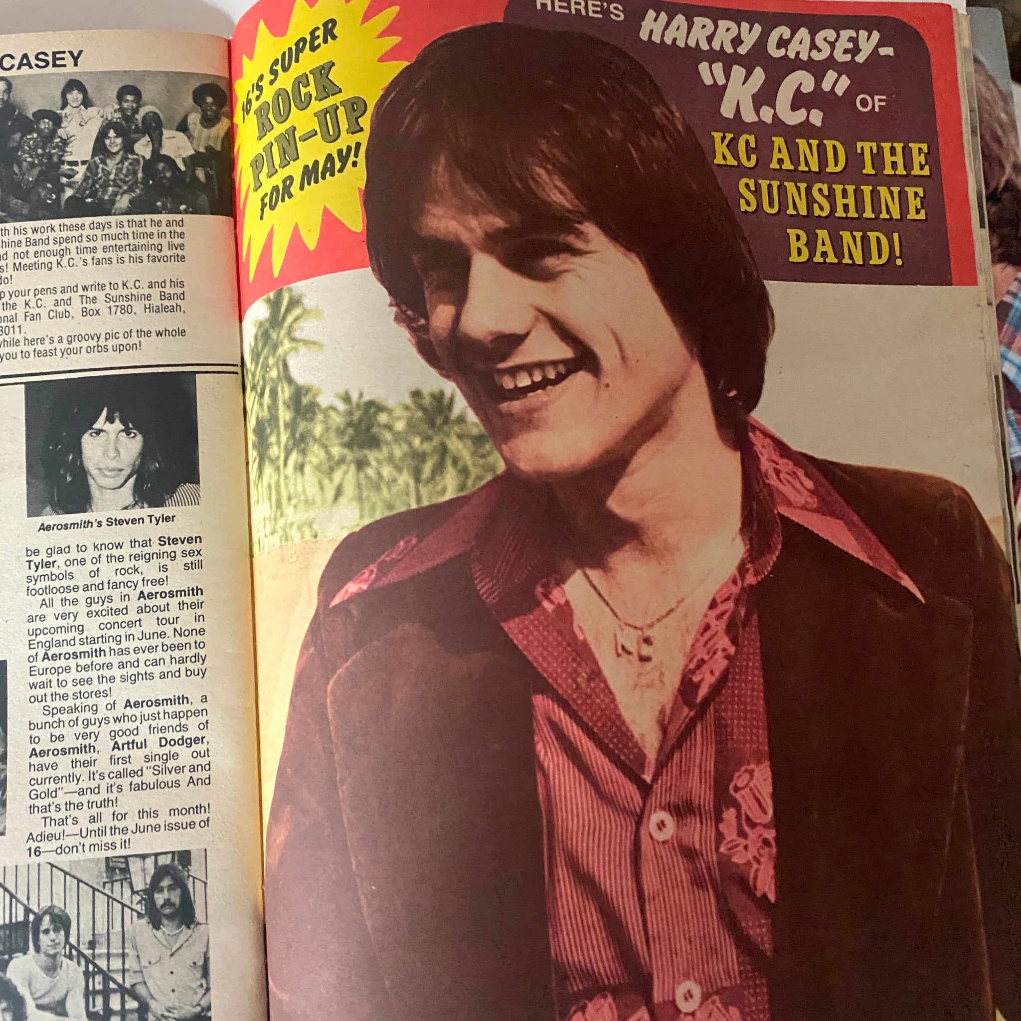 Image of Harry Casey, known as K.C. of K.C. and the Sunshine Band, featured in VTG 16 Magazine May 1976 with vibrant colors.