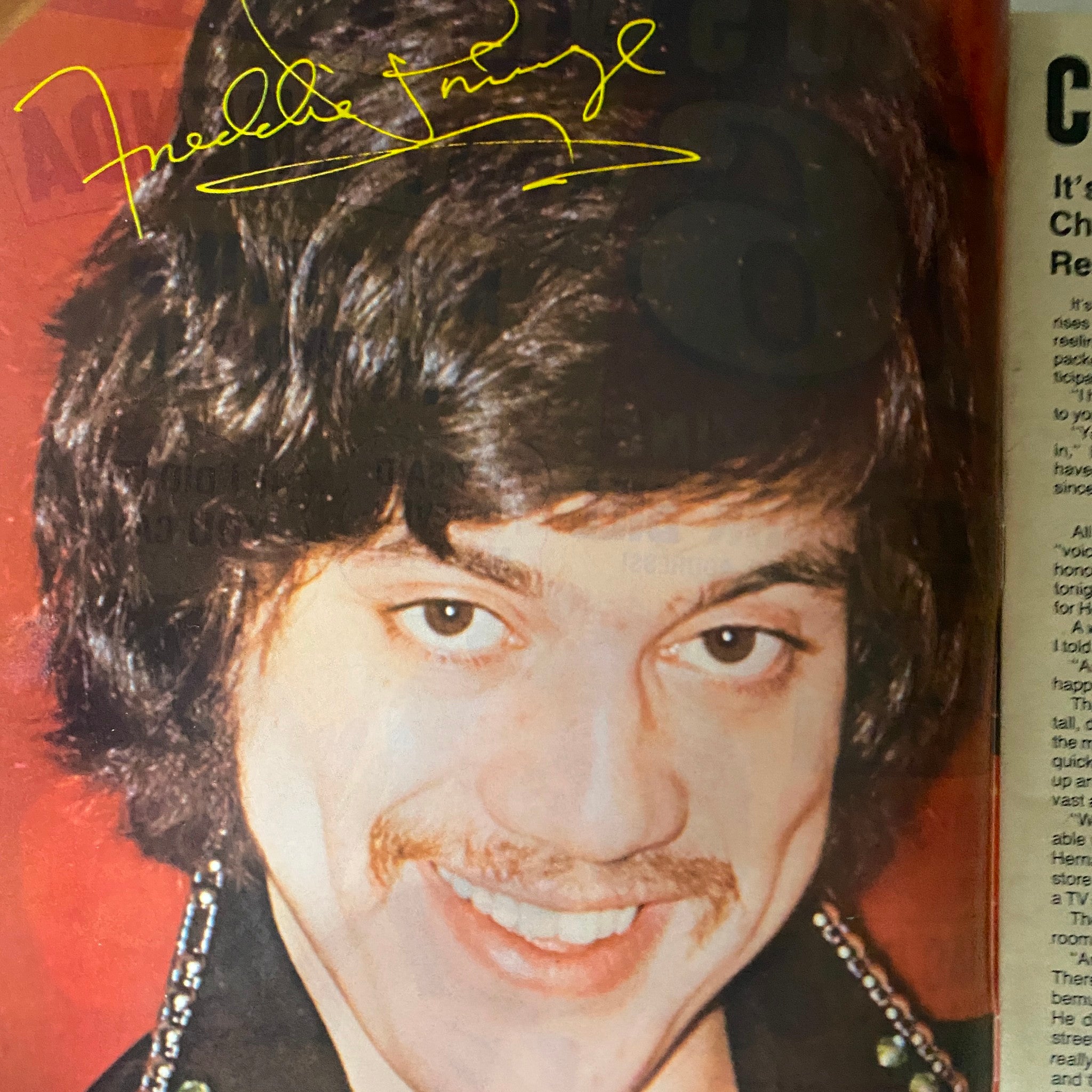 VTG 16 Magazine March 1975 Freddie Prinze, Tony Orlando VG w Poster No Label