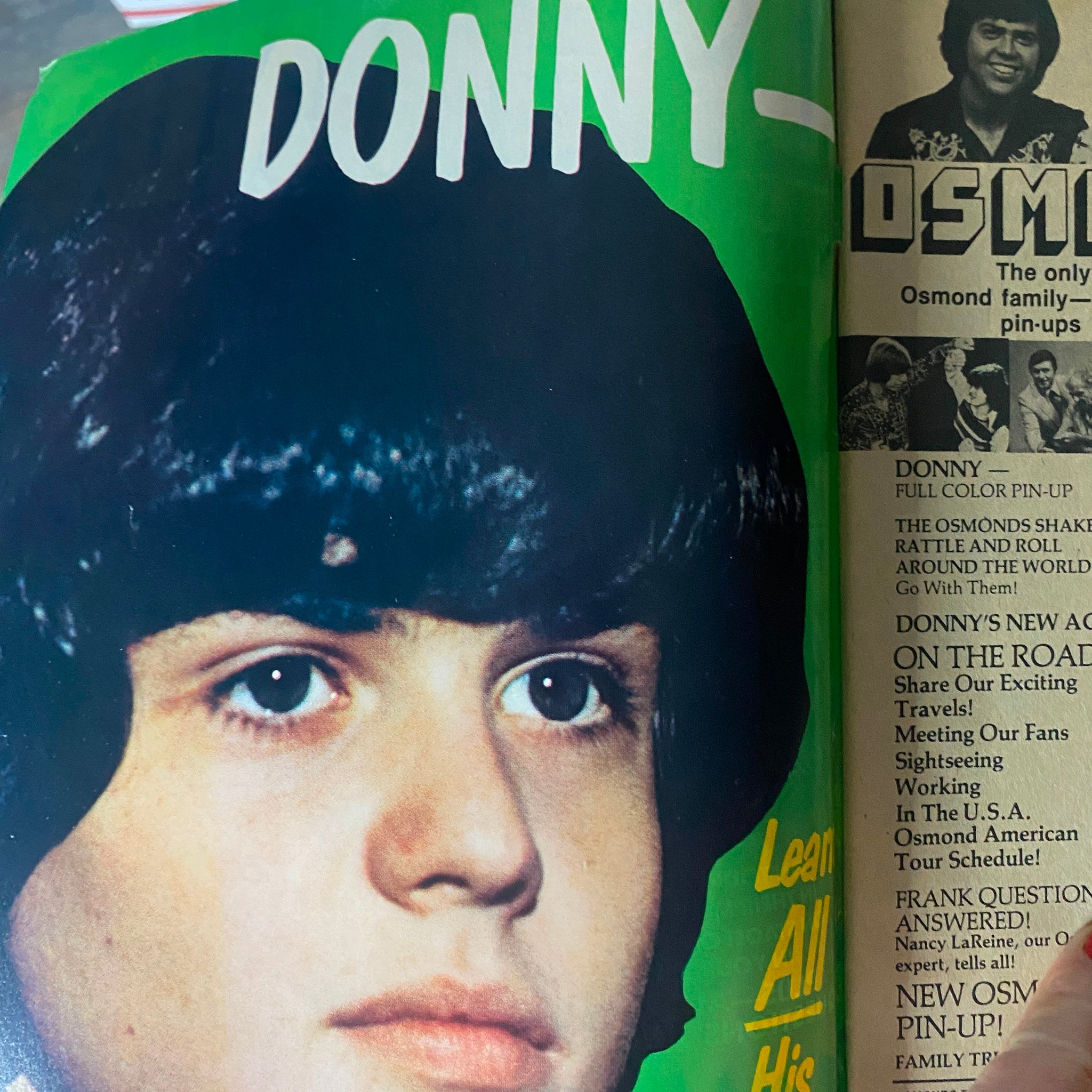 VTG Osmonds Today Magazine 1972 Vol 2 No. 5 Donny Osmond w Poster No Label