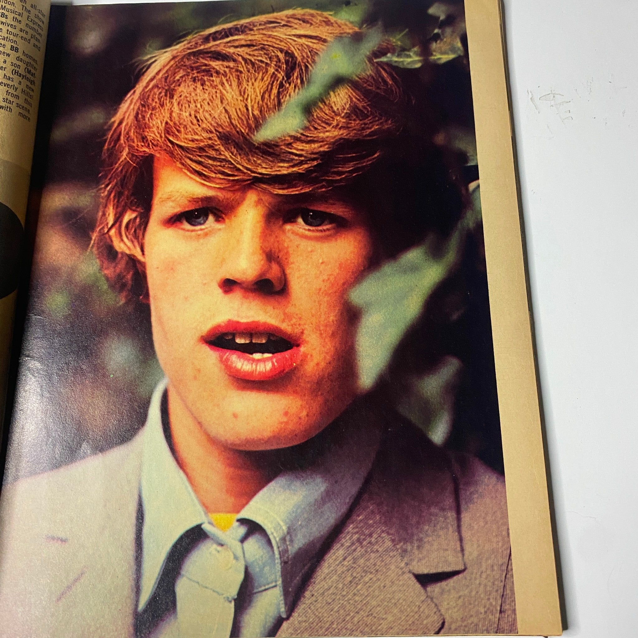 Close-up portrait of a young male from the Teen Screen Magazine May 1967, capturing the essence of 1960s teen culture.