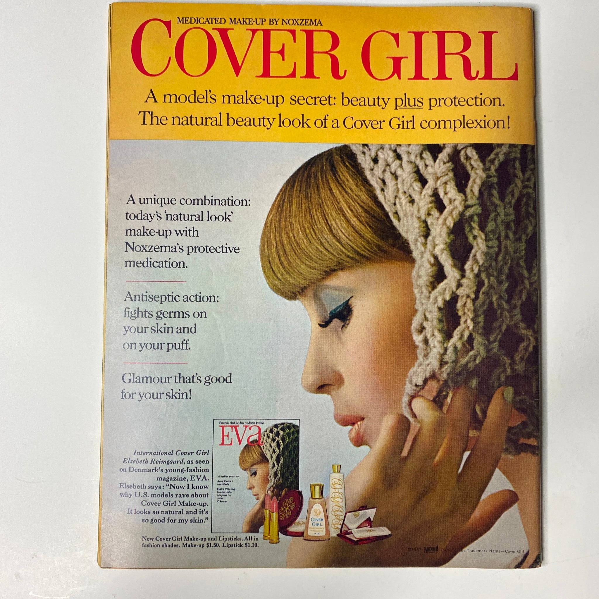 Teen Set Magazine October 1967 advertisement for Cover Girl makeup, presenting a model showcasing beauty products with a stylish aesthetic.