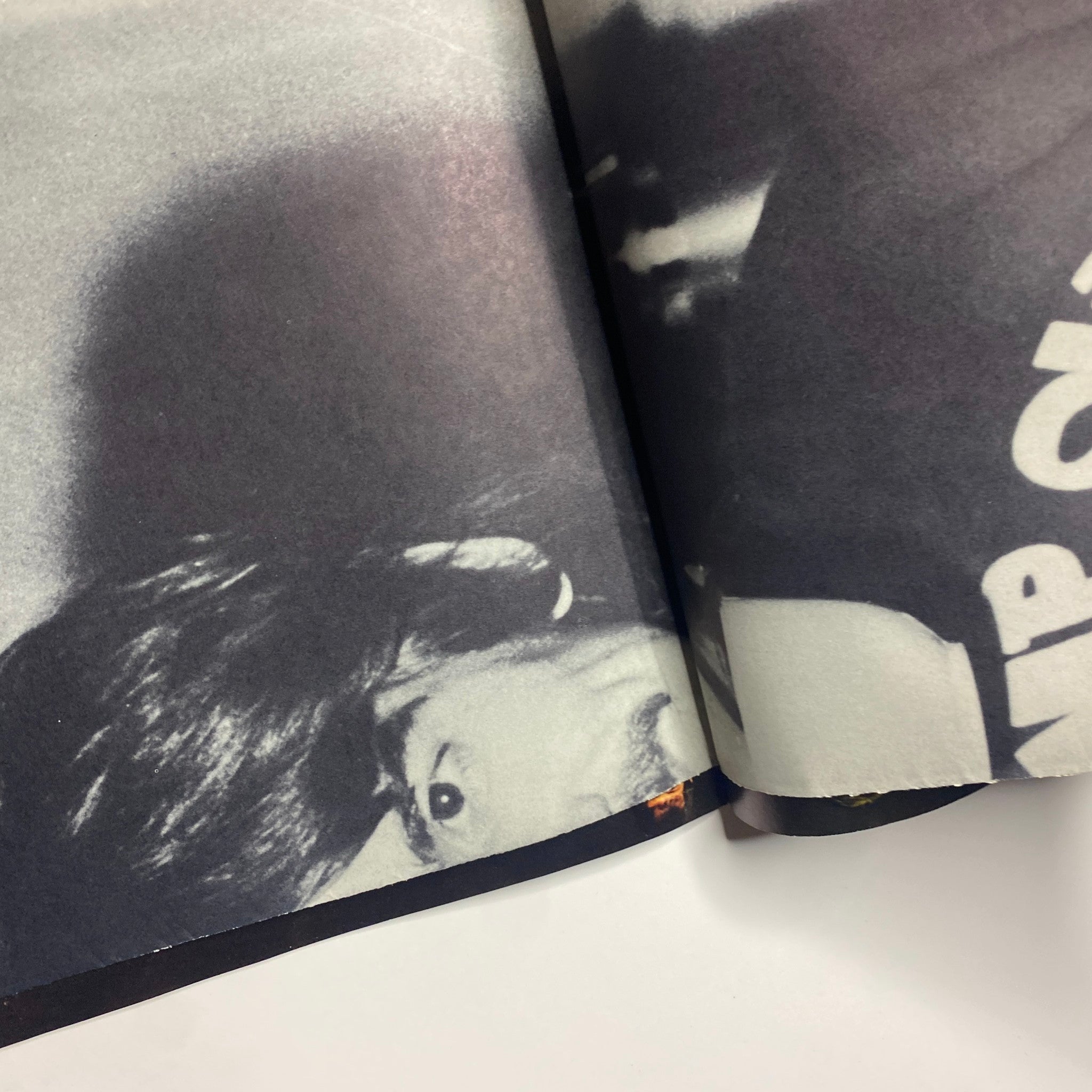 Close-up of Teen Set Magazine December 1967 showcasing a grayscale image of George Harrison. This pin-up would appeal to Beatles fans and collectors.
