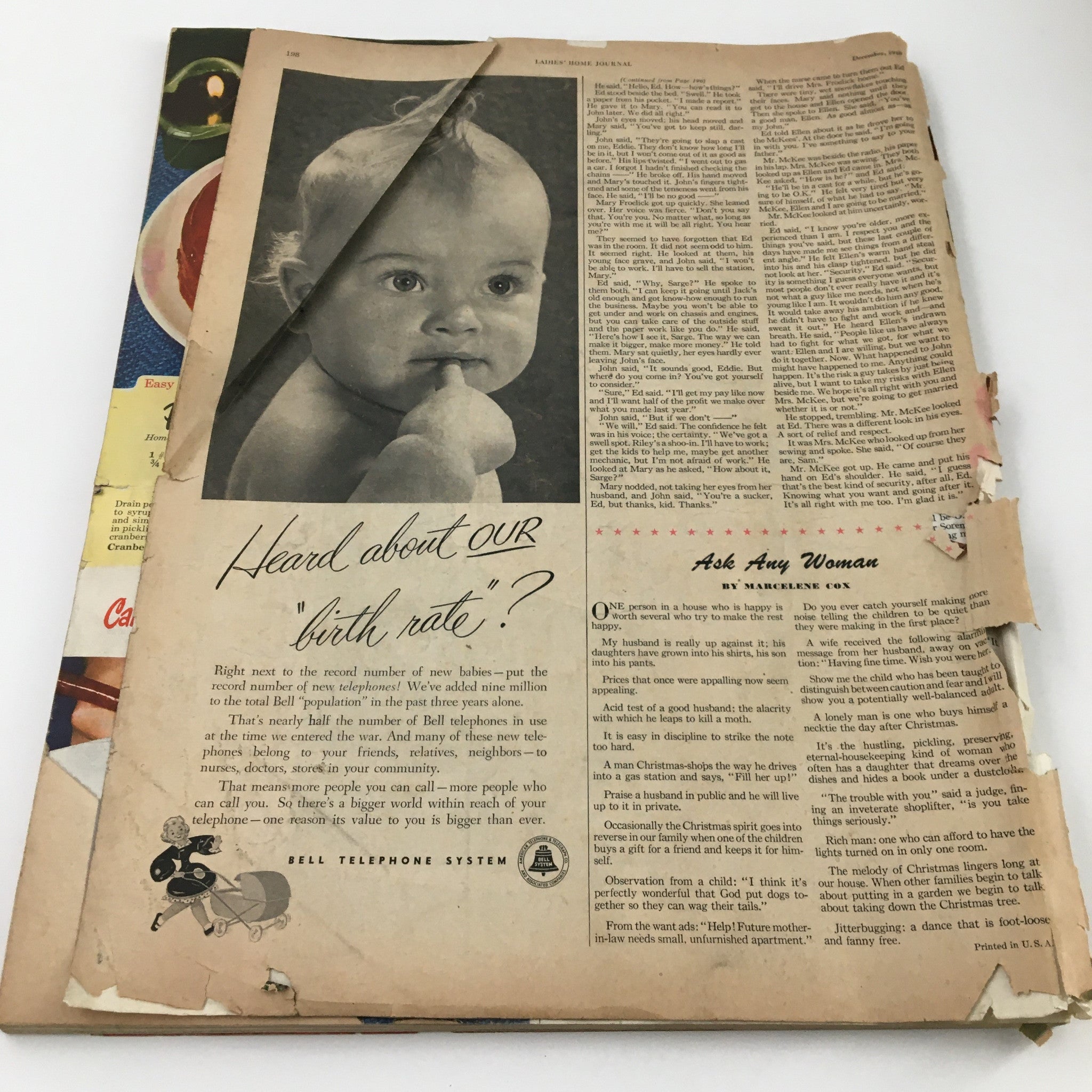 Ladies' Home Journal Magazine December 1948 The Point of No Return No Label