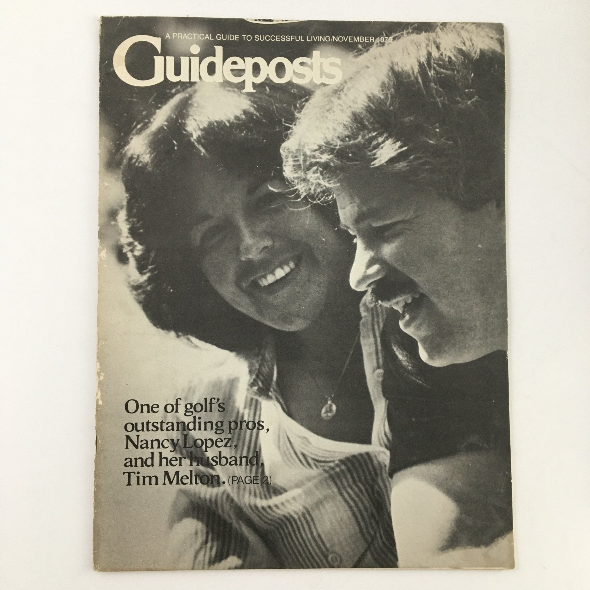 Cover of Guideposts Magazine November 1979 featuring Nancy Lopez and her husband Tim Melton, showcasing the story of the famous golfer and heartwarming insights.