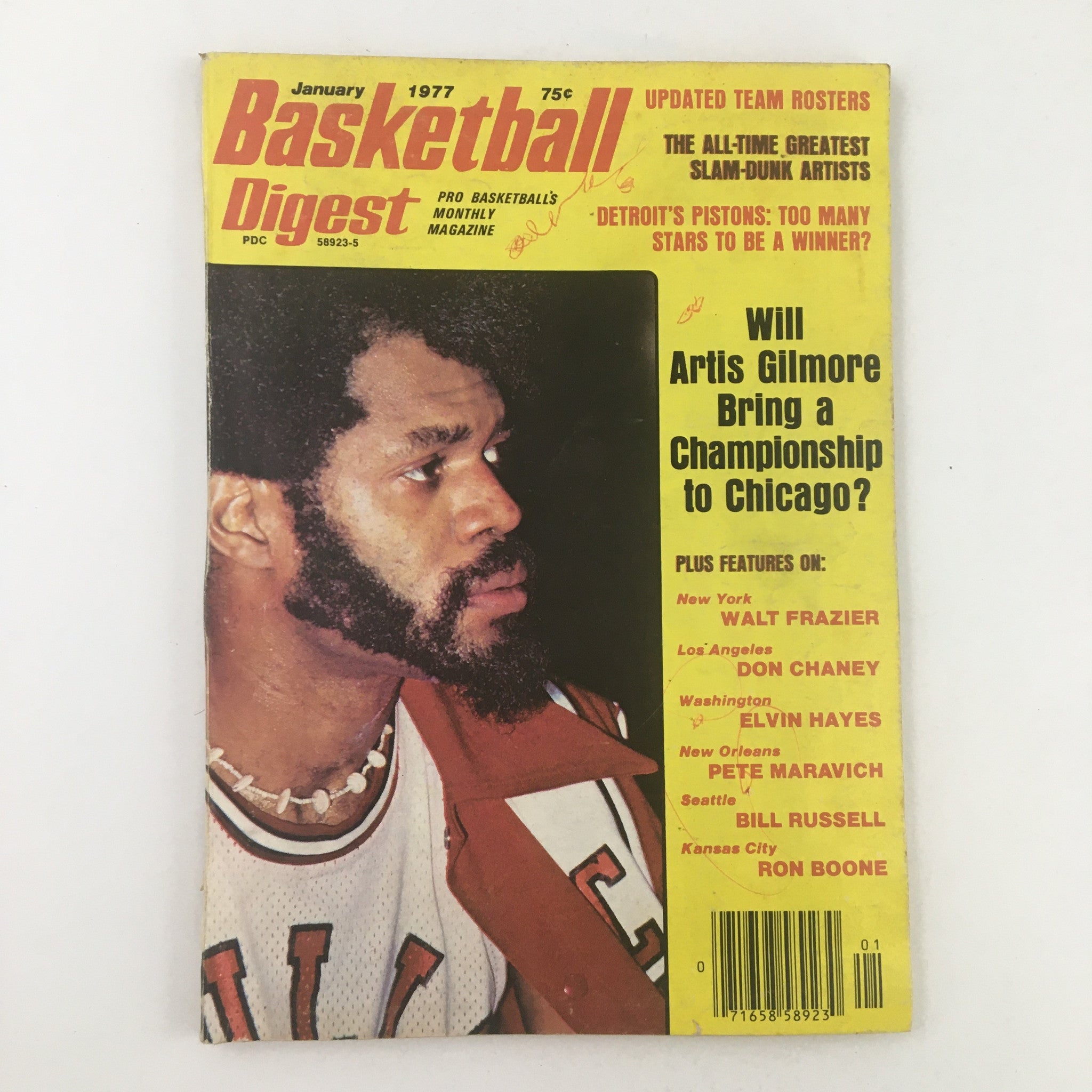 Basketball Digest Magazine January 1977 NBA Chicago Bulls Artis Gilmore No Label