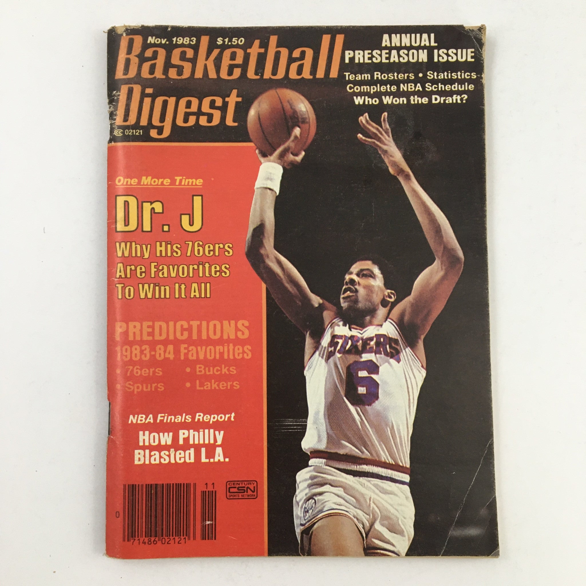 Basketball Digest Magazine November 1983 NBA 7ers Julius Erving No Label