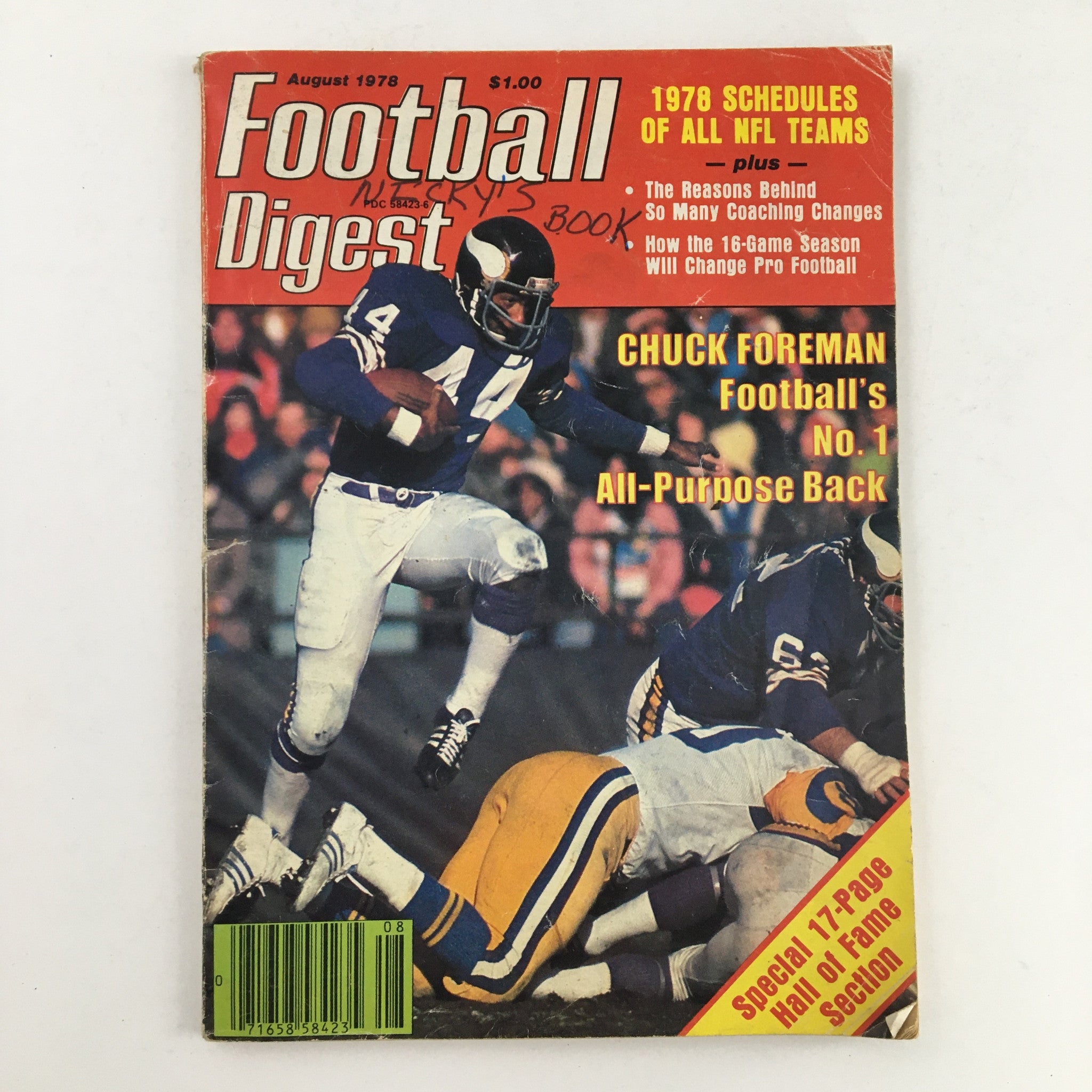 Football Digest Magazine August 1978 Chuck Foreman's Football Purpose No Label