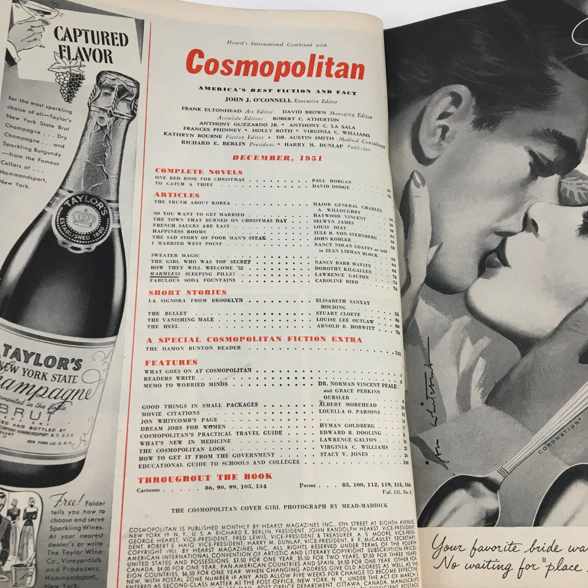 Cosmopolitan Magazine December 1951 Alice Kelley The Christmas Cover Girl