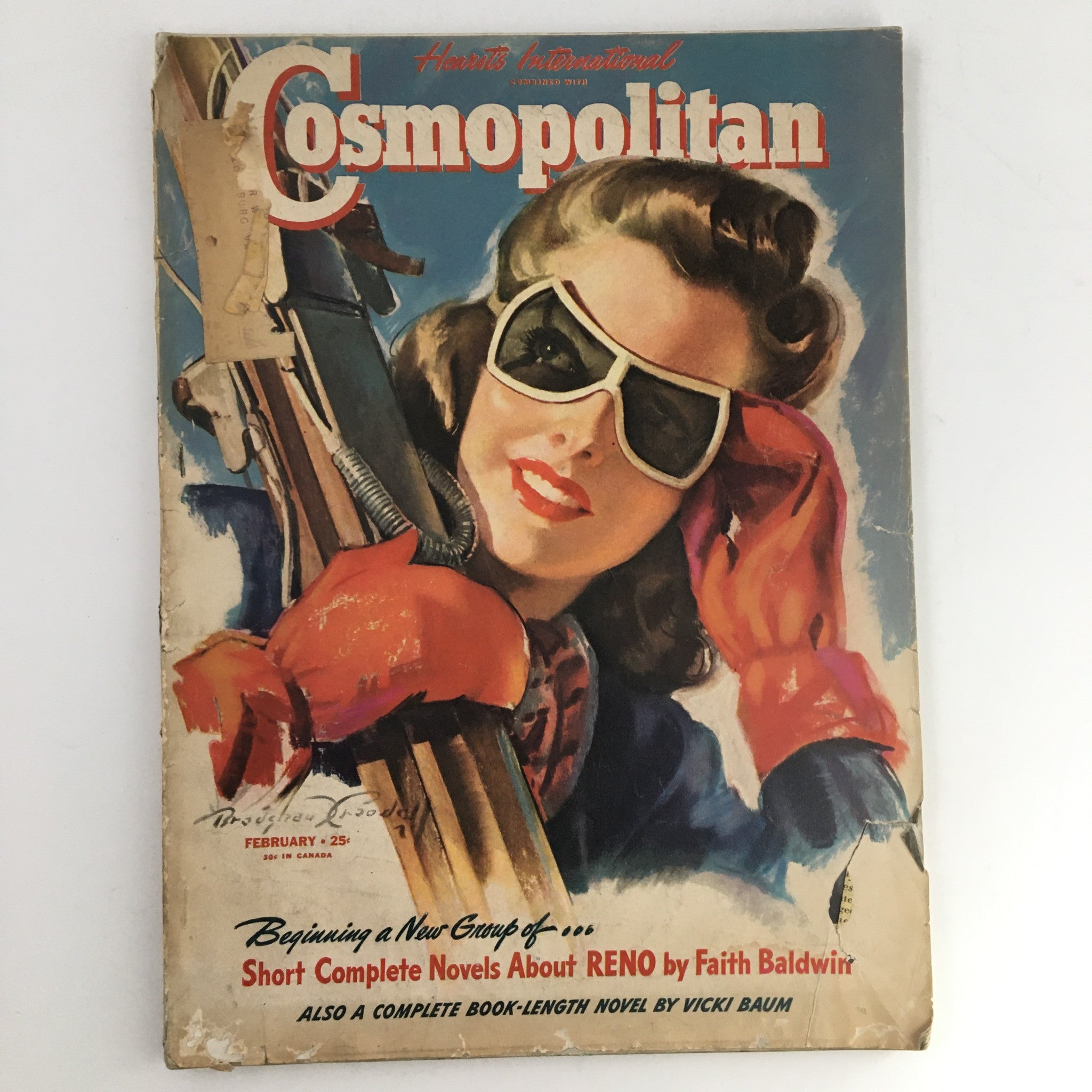 Cosmopolitan Magazine February 1941 Cover Design Ski Queen by Bradshaw Crandell