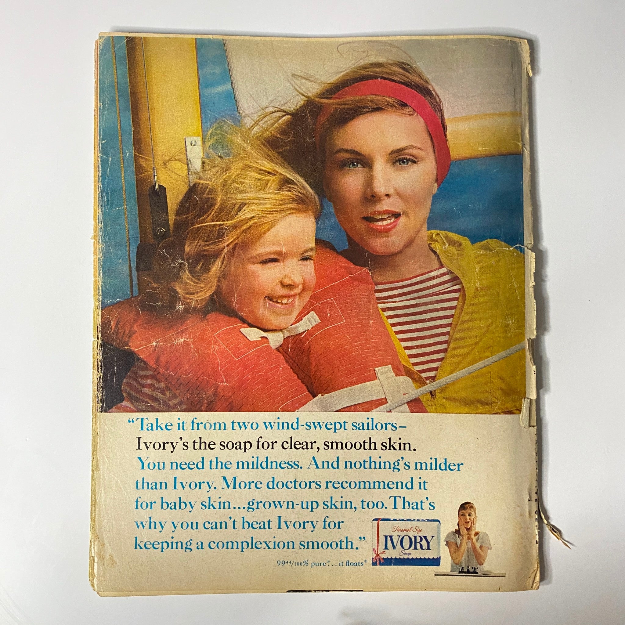 Cover page of Photoplay Magazine July 1964 Vol 66 No. 1 showcasing a mother and daughter promoting Iv'ory soap. The magazine is noted for its articles on Jackie Kennedy and other iconic celebrities of the 1960s.