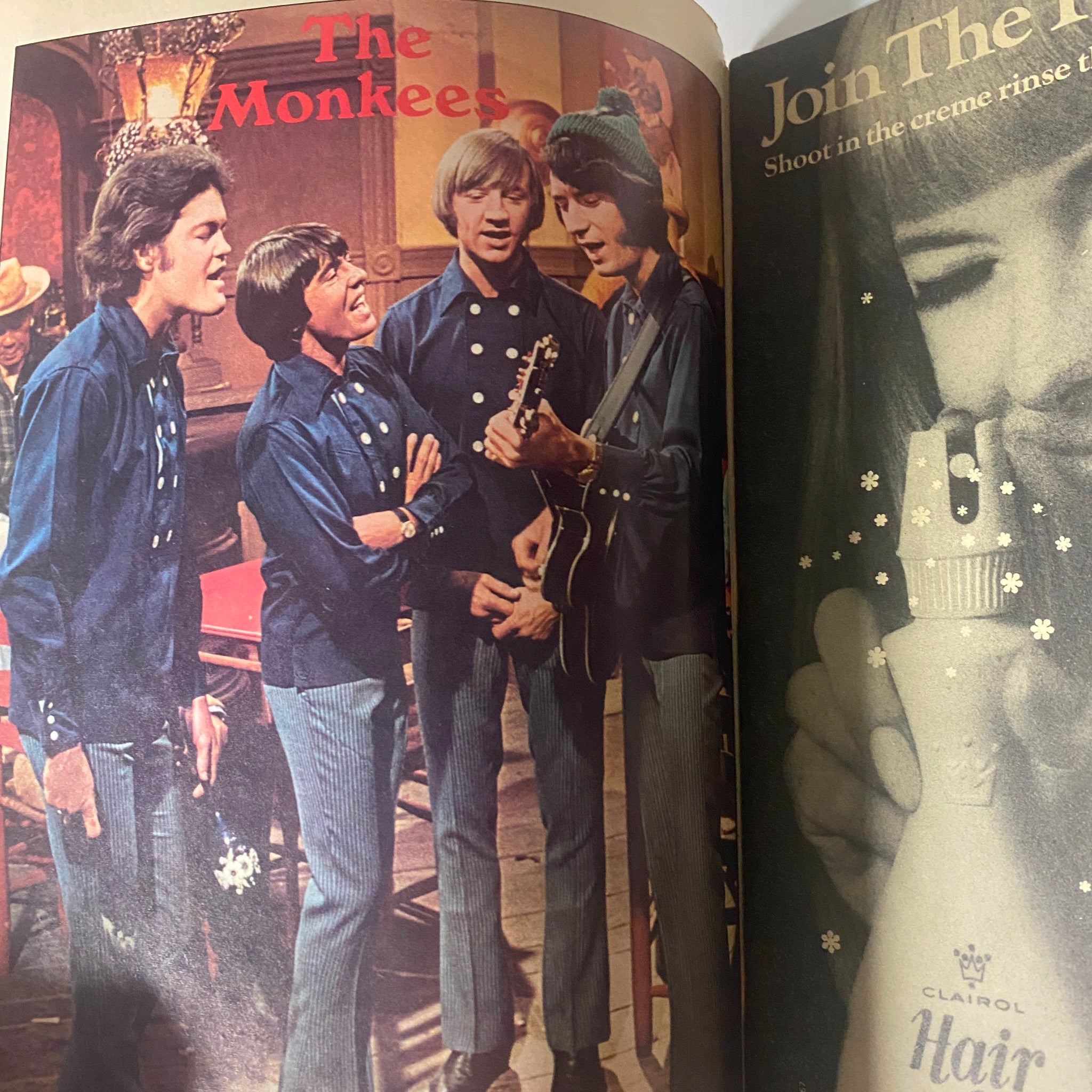 Image from Teen Set Magazine November 1967 featuring The Monkees performing, capturing the essence of 1960s music and pop culture.