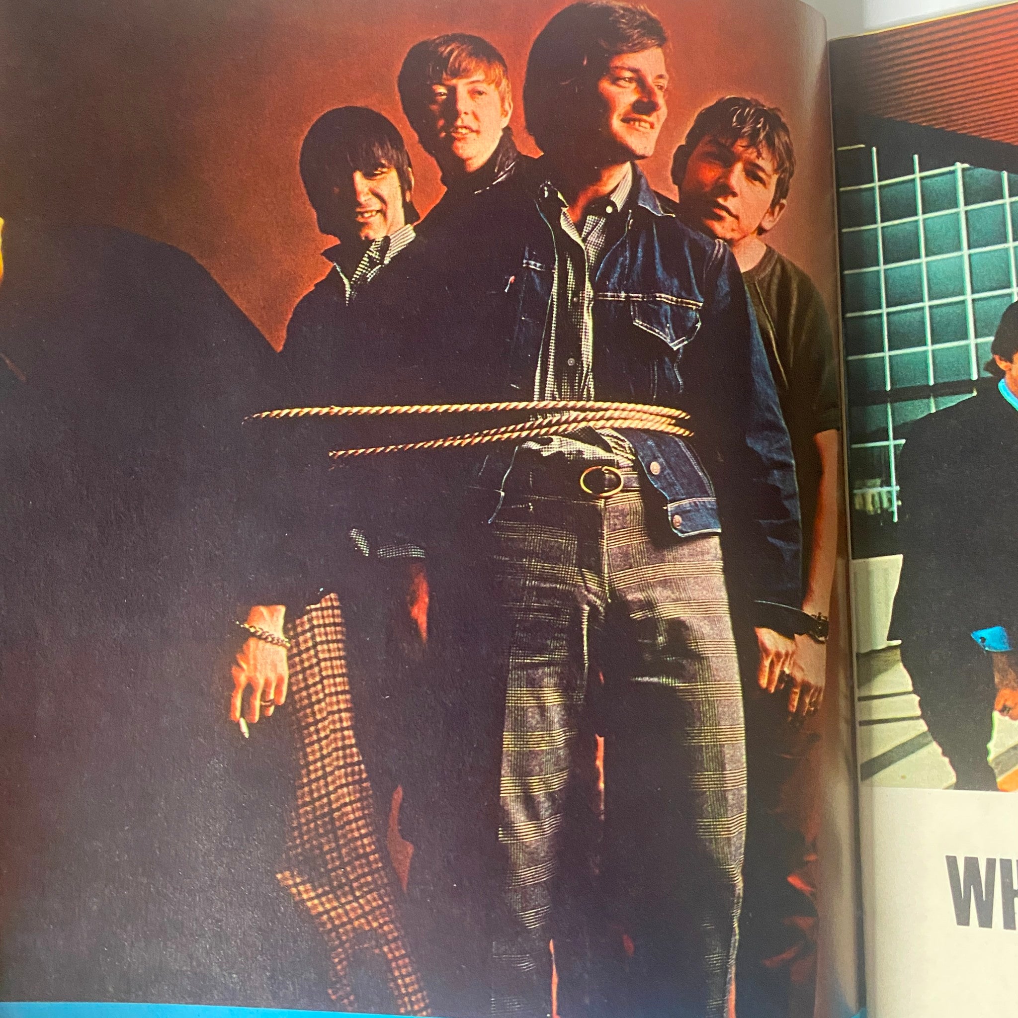 Vintage image from TeenSet Magazine October 1966 Vol 2 No. 5 featuring The Beach Boys with a playful group photo, illustrating the band members styled in mid-1960s fashion.