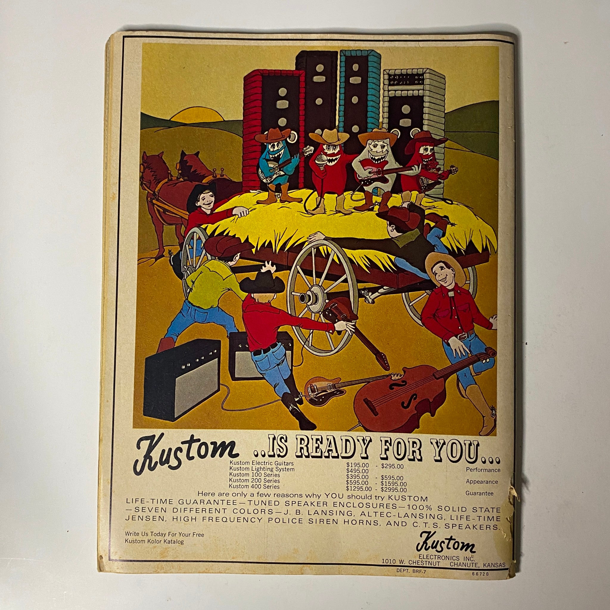 Cover page of TeenSet Magazine January 1969 Vol 5 No. 1 featuring an artistic illustration with a cowboy theme, highlighting music and culture, along with Grace Slick as a pin-up model, relevant to the magazine’s focus on 1960s rock history.