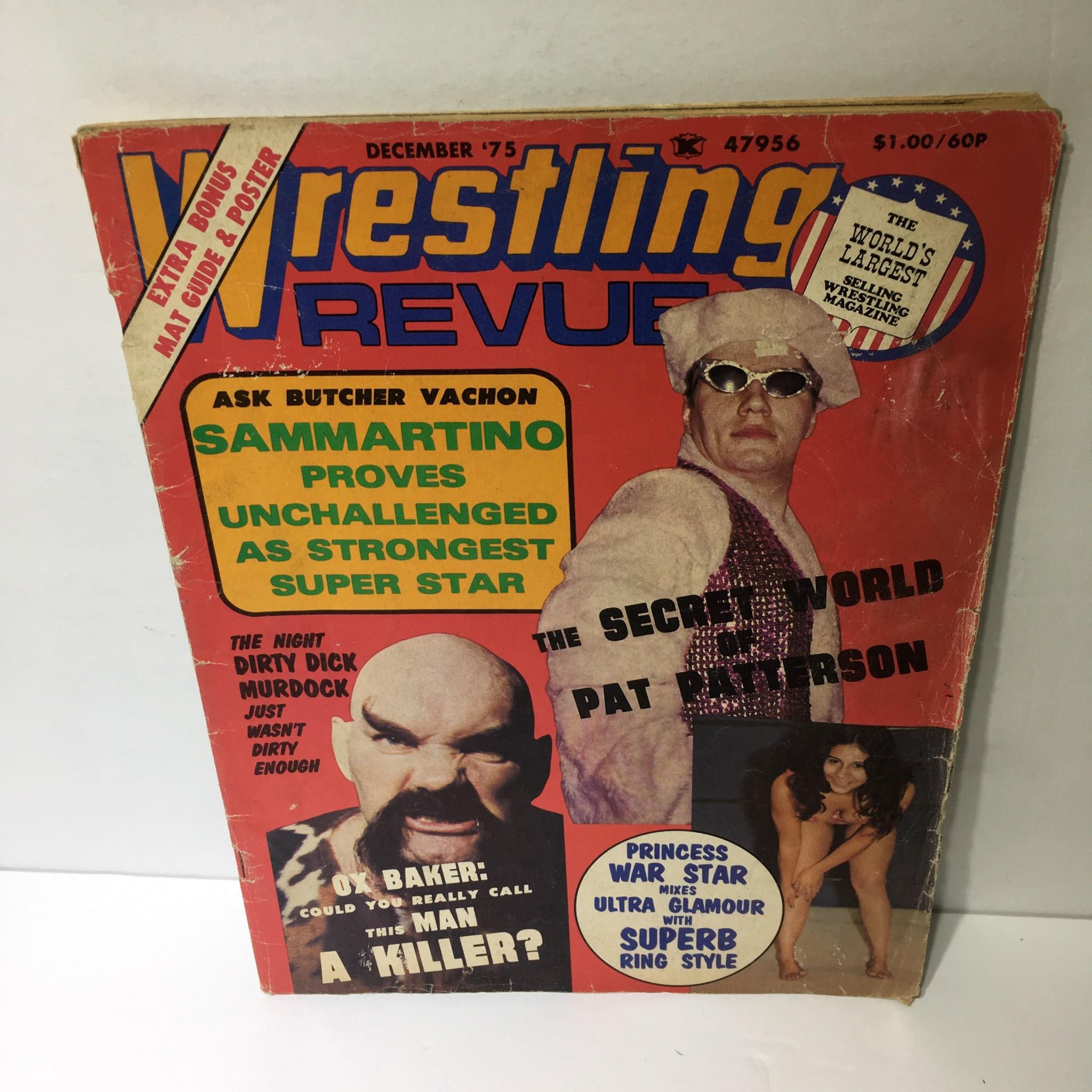 Wrestling Revue Magazine December 1975 Bruno Sammartino Ox Baker