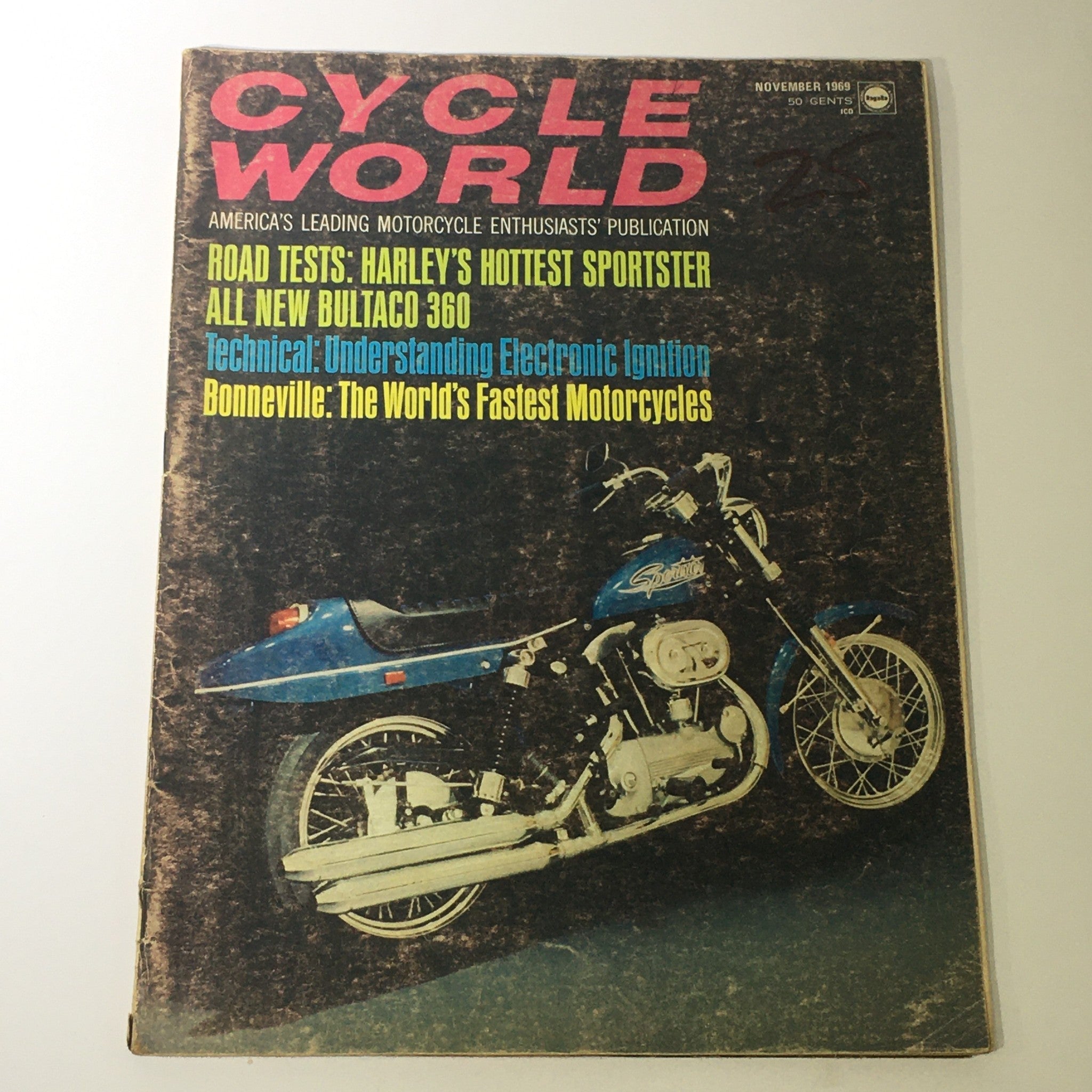 VTG Cycle World Magazine November 1969 - Harley-Davidson Bultaco 360 Road Test