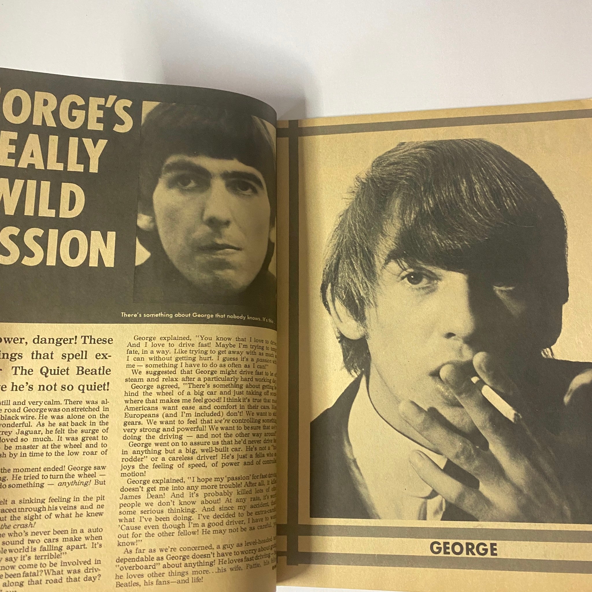 Star Time Magazine August 1966 Vol 2 No. 6 The Beatles featuring an article titled 'George's Really Wild Passion' with an image of George Harrison.
