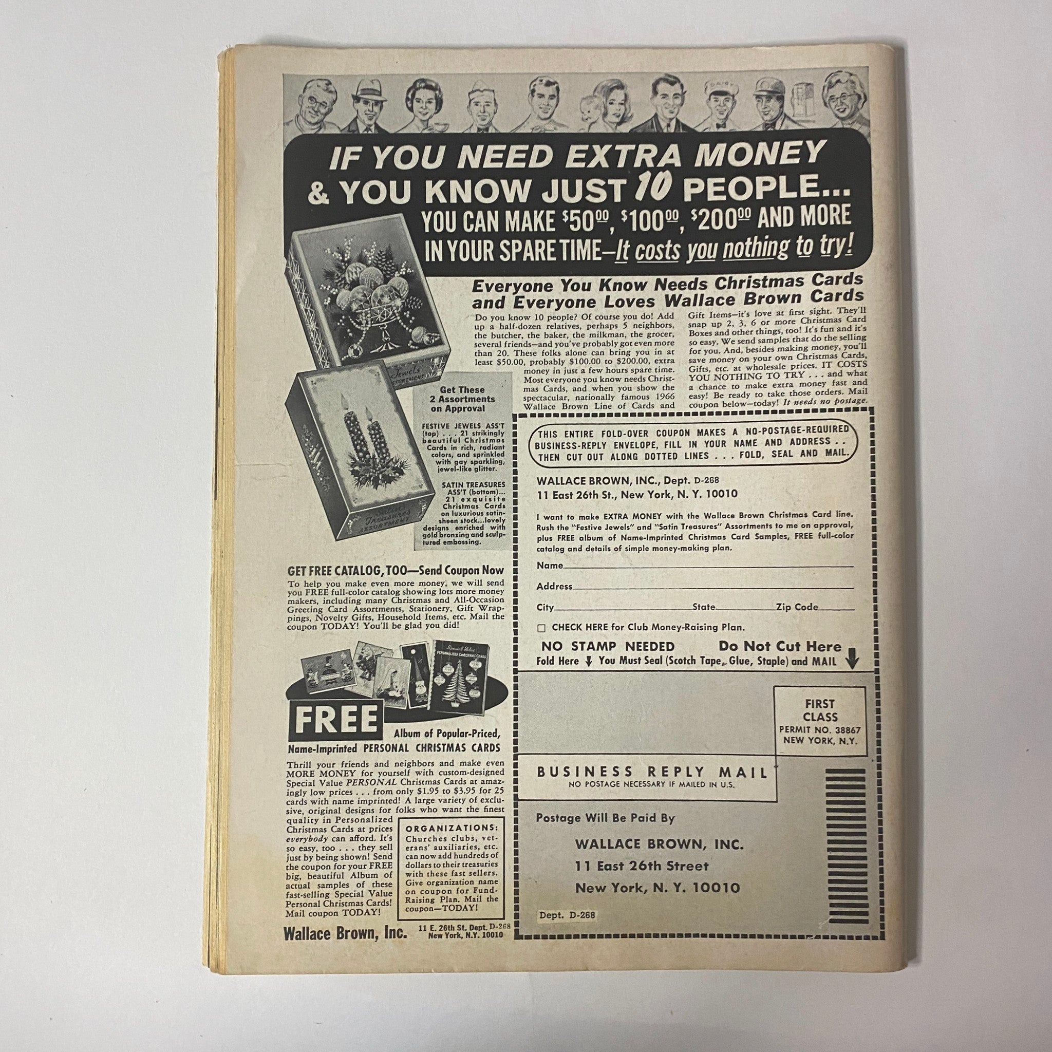 Star Time Magazine August 1966 Vol 2 No. 6 The Beatles containing an advertisement page for Wallace Brown Christmas Cards.